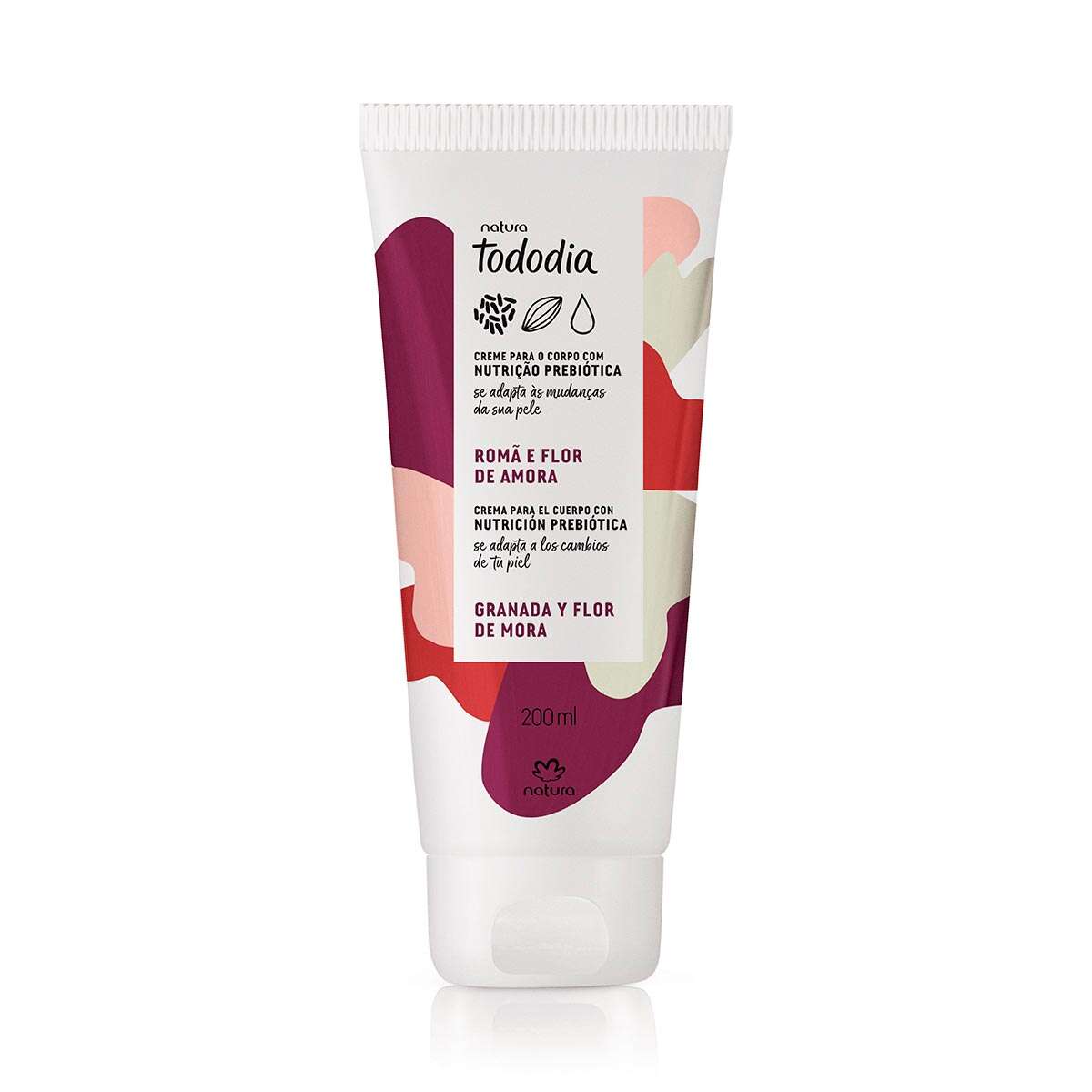 Creme Desodorante Nutritivo Para o Corpo Tododia Romã e Flor de Amora 4 Detalhe do produto Creme Desodorante Tododia em close-up