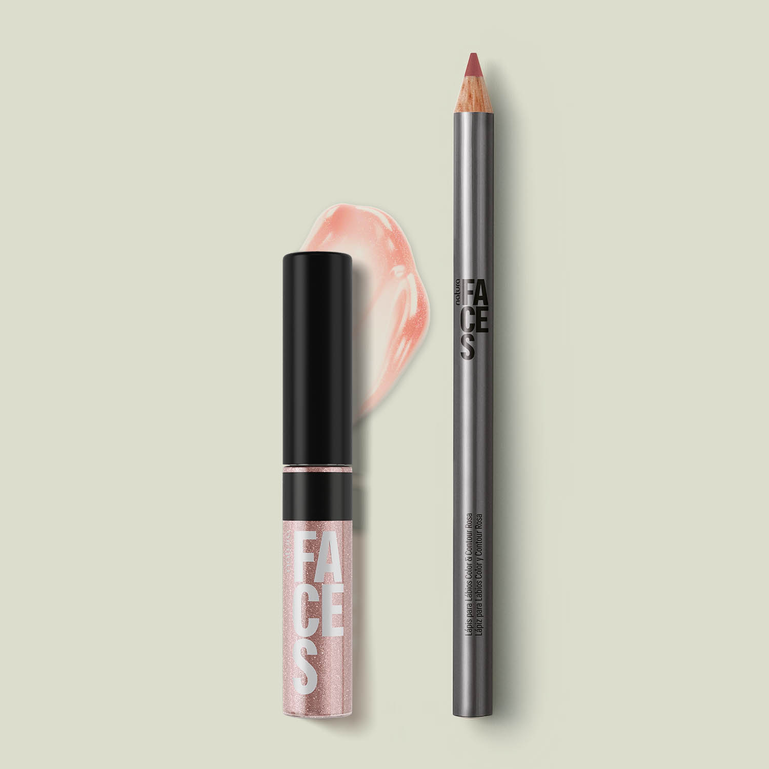 1766430753 331 Kit Faces Lip Combo Gloss Sparkle Glass e Lapis Rosa