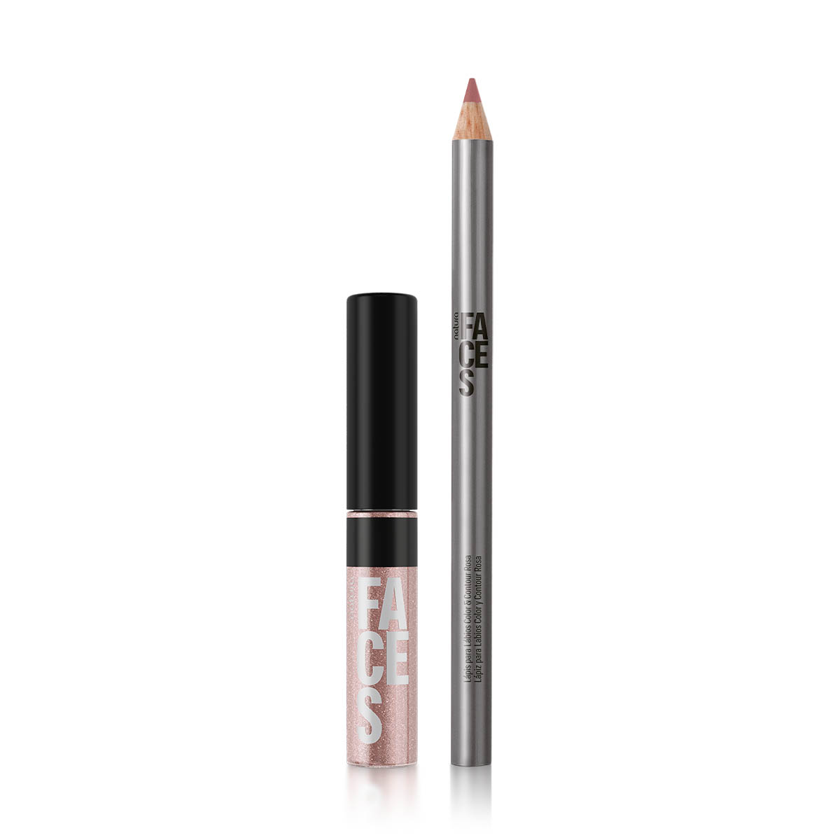 1766430753 83 Kit Faces Lip Combo Gloss Sparkle Glass e Lapis Rosa