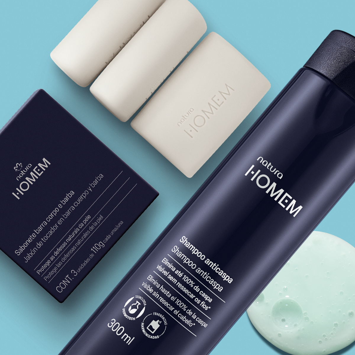 1766446788 926 Kit Shampoo Anticaspa e Sabonete Corpo e Barba Natura Homem