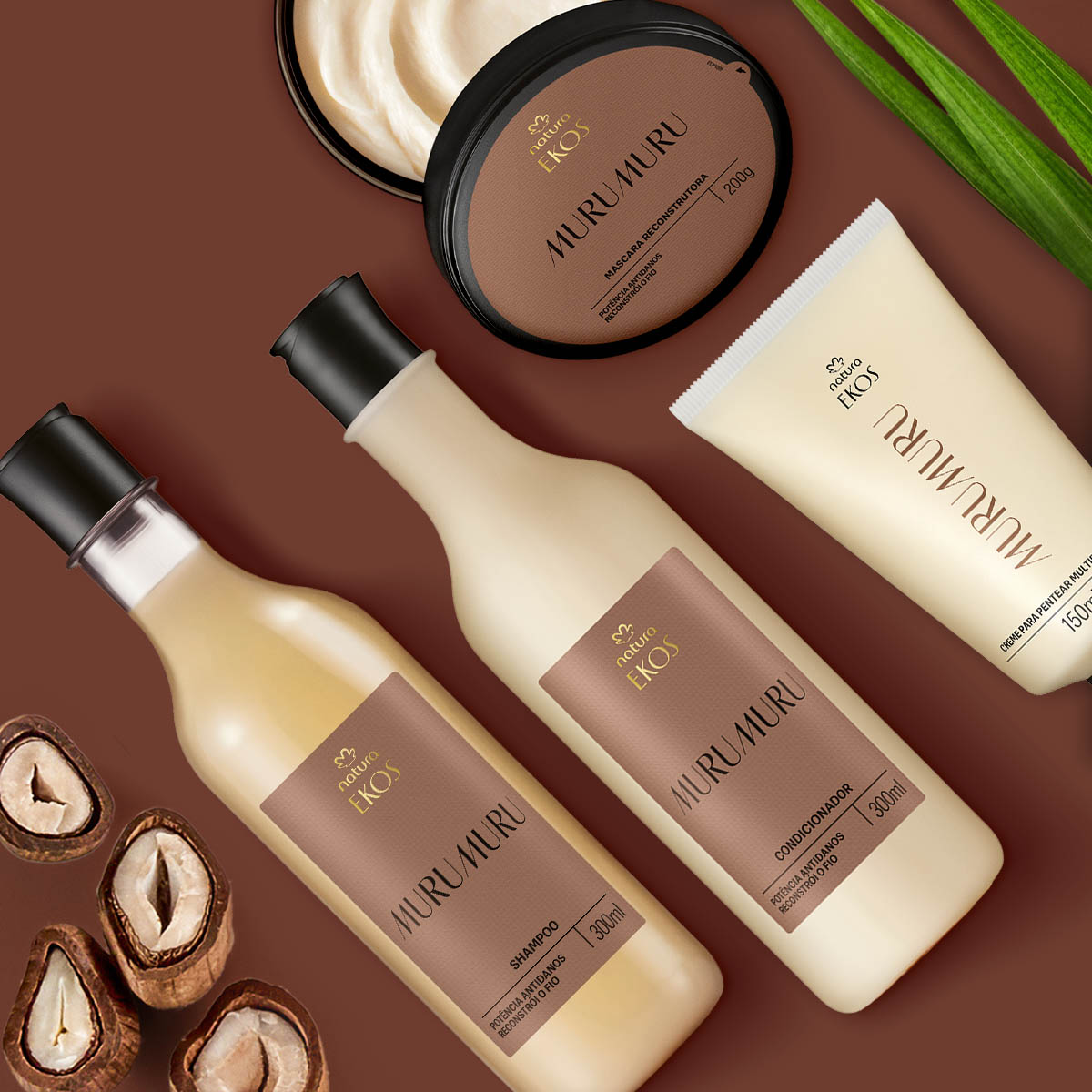 Kit Ekos Murumuru 5 Máscara e creme do Kit Ekos Murumuru