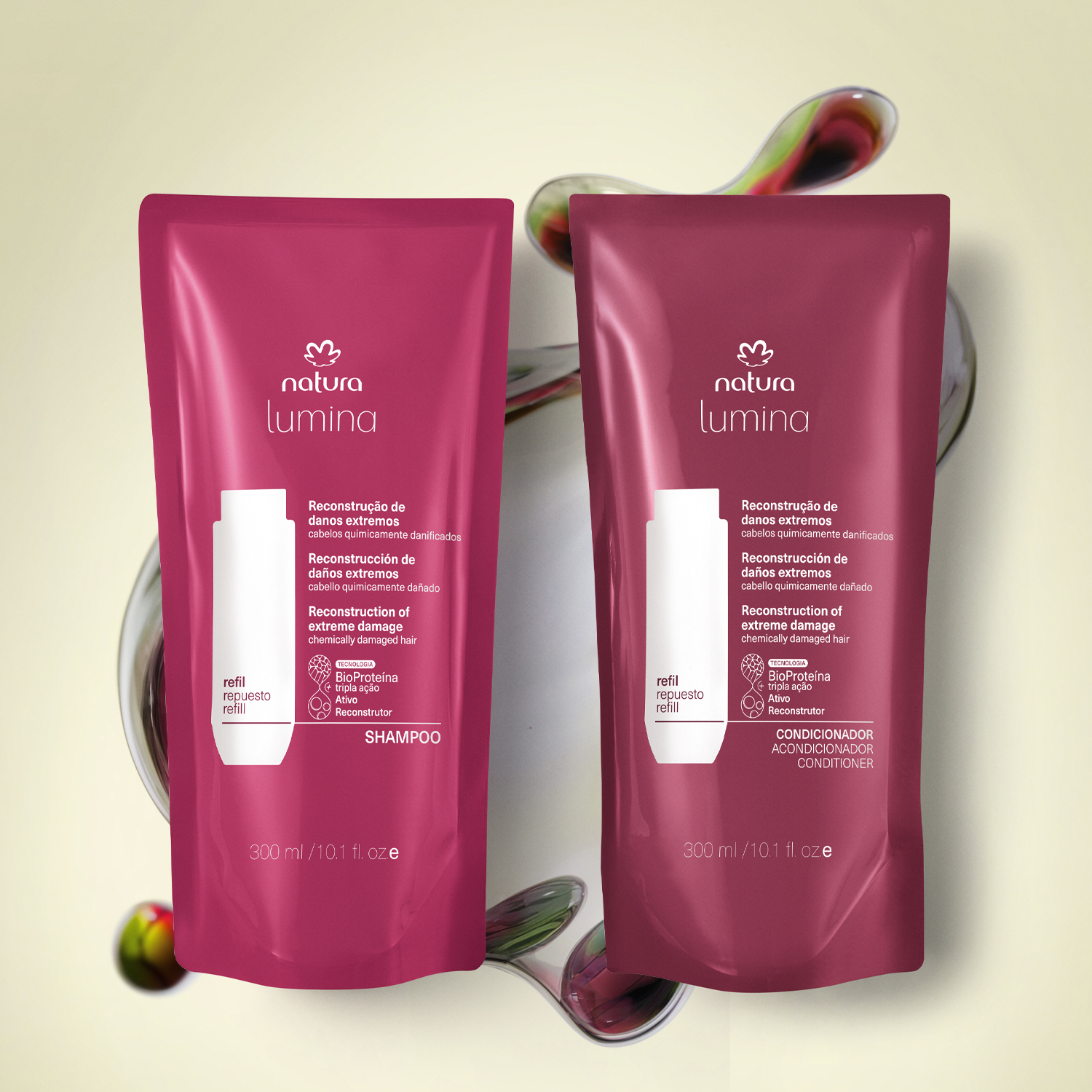 1766470148 722 Kit Refis Shampoo e Condicionador Lumina Reconstrucao de Danos