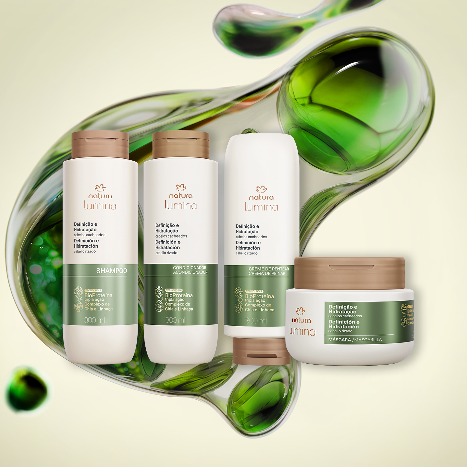 Kit Lumina Cacheados Shampoo, Condicionador, Máscara e Creme de Pentear (4 produtos) 3 1766474379 162 Kit Lumina Cacheados Shampoo Condicionador Mascara e Creme de Pentear
