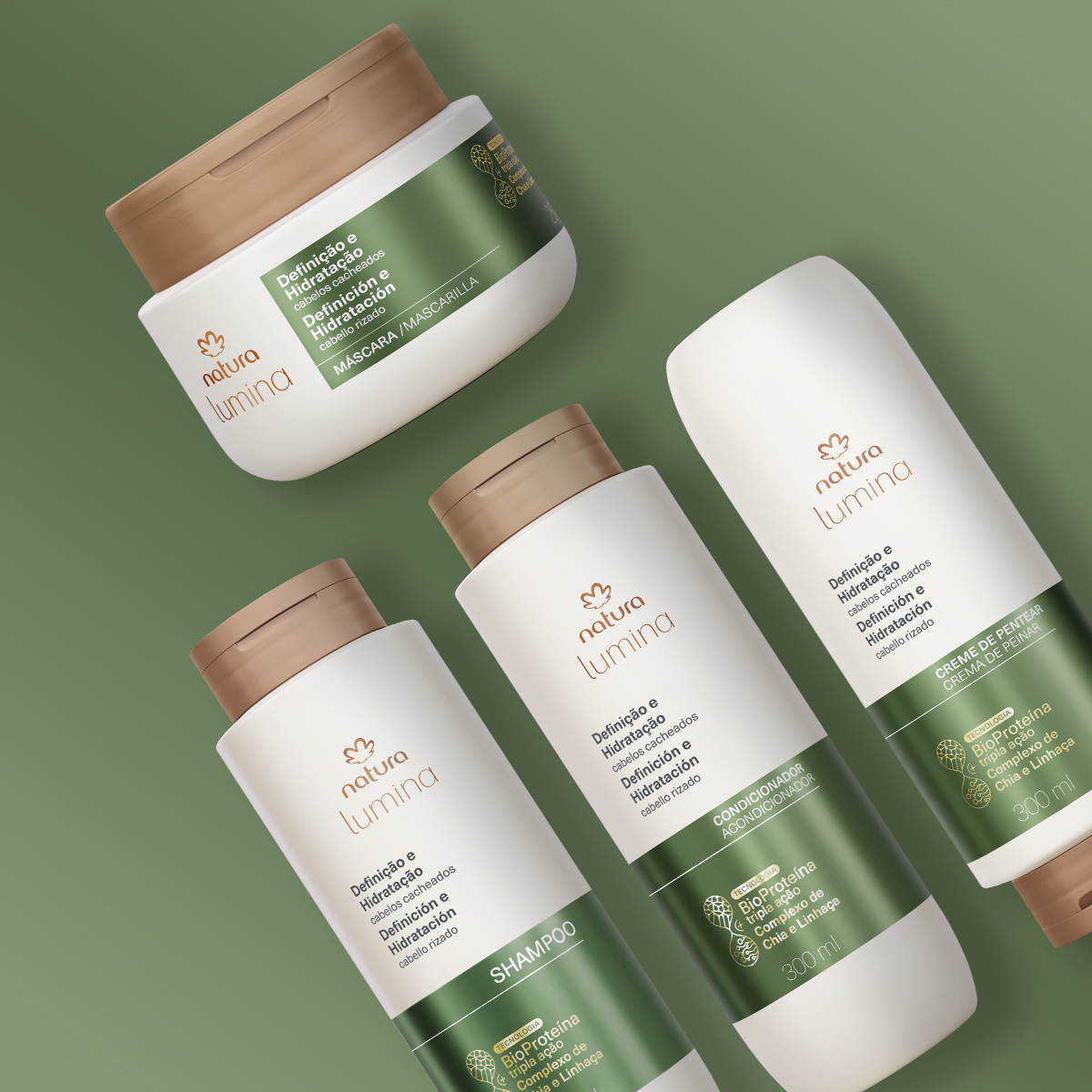 Kit Lumina Cacheados Shampoo, Condicionador, Máscara e Creme de Pentear (4 produtos) 5 1766474379 440 Kit Lumina Cacheados Shampoo Condicionador Mascara e Creme de Pentear