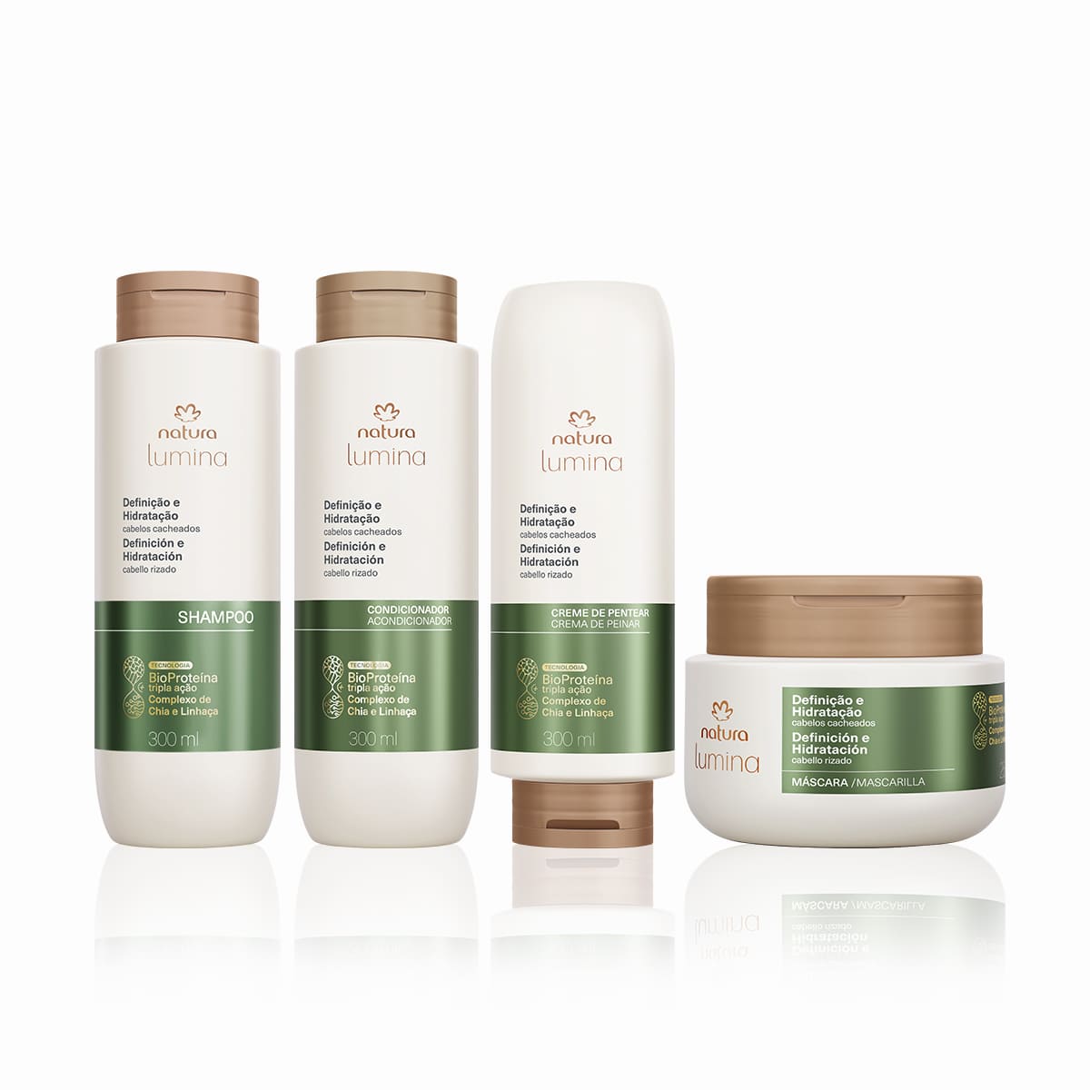 Kit Lumina Cacheados Shampoo, Condicionador, Máscara e Creme de Pentear (4 produtos) 4 1766474379 561 Kit Lumina Cacheados Shampoo Condicionador Mascara e Creme de Pentear