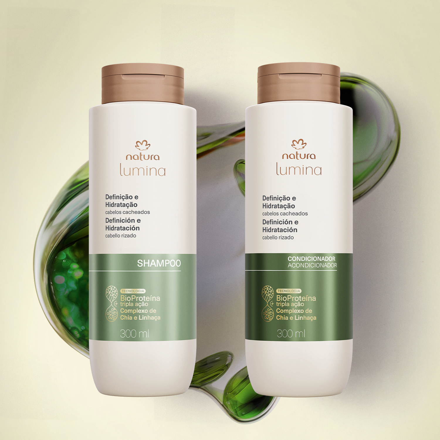 Kit Shampoo e Condicionador Lumina Definição e Hidratação de Cabelos Cacheados (2 produtos) 3 Embalagem do Kit Lumina