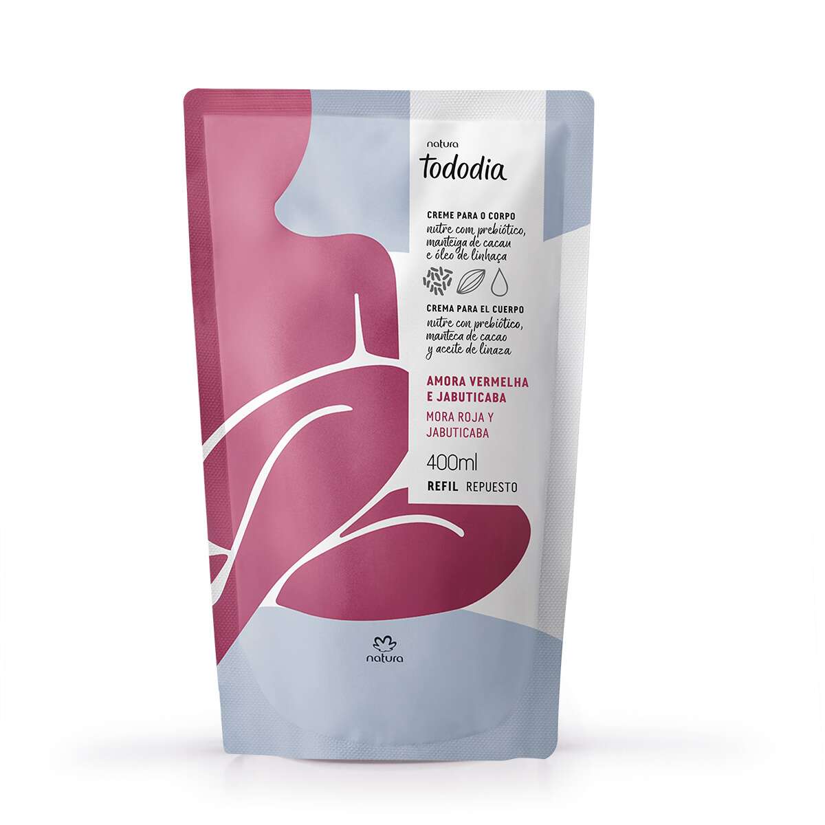 Refil Creme Desodorante Nutritivo para o Corpo Tododia Amora Vermelha e Jabuticaba 4 Detalhe do produto Refil Amora Vermelha e Jabuticaba