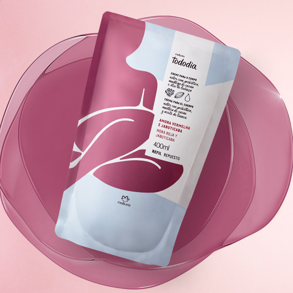 Refil Creme Desodorante Nutritivo para o Corpo Tododia Amora Vermelha e Jabuticaba 3 Imagem mobile do Refil Natura Tododia Amora Vermelha e Jabuticaba