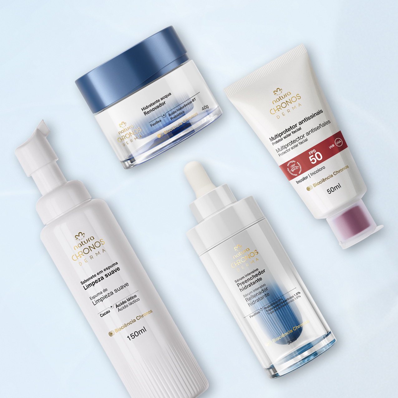 Produtos Chronos Derma em uso