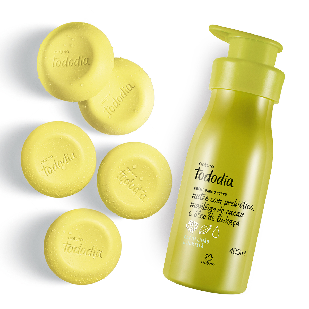 Creme desodorante do kit em ação