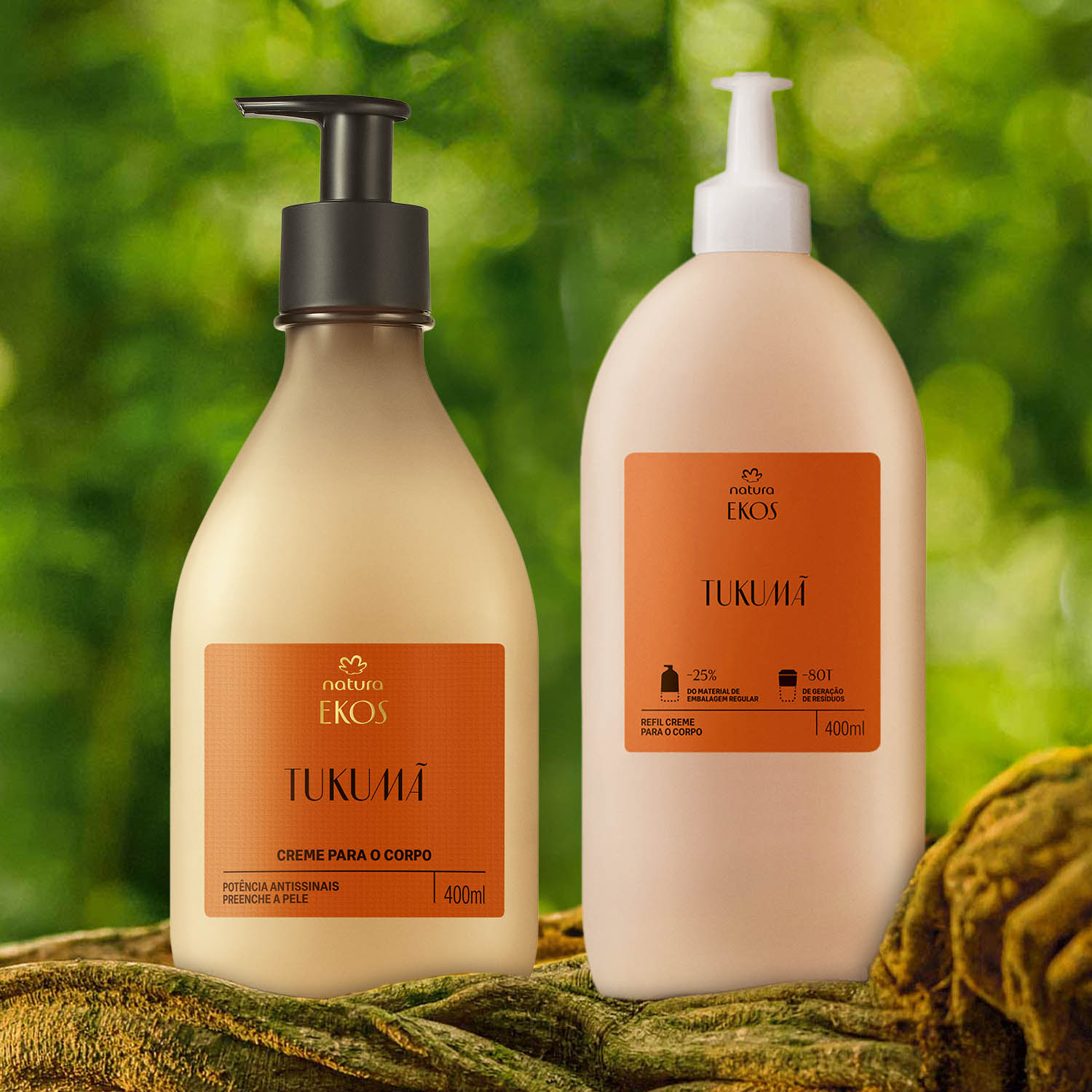 Kit Ekos Tukumã Creme para o Corpo e Refil 3 Textura cremosa do creme Tukumã