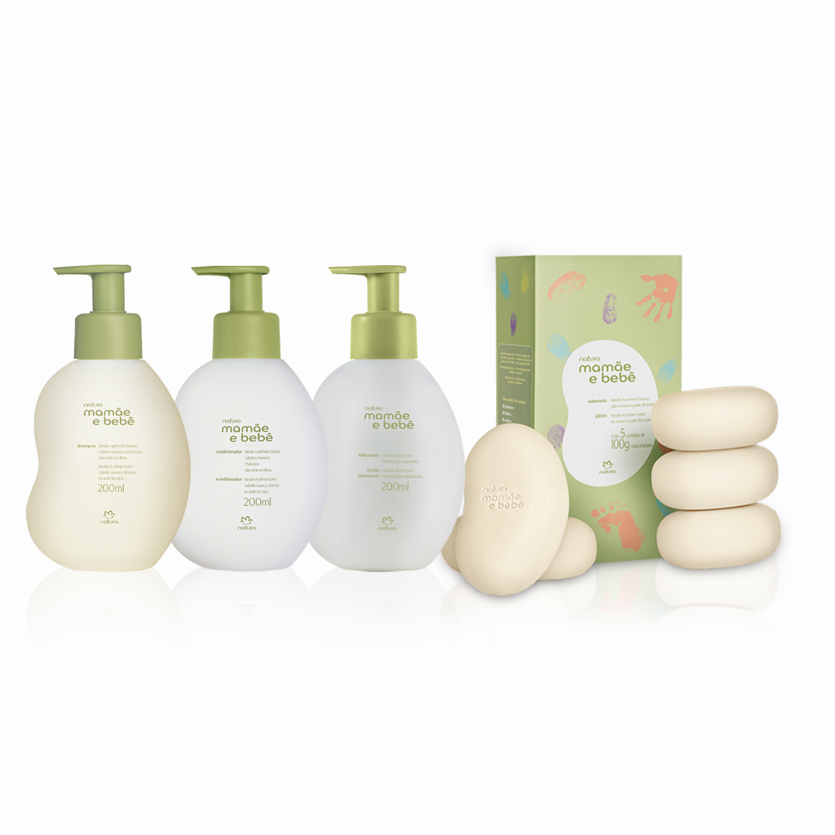 Detalhe do shampoo e condicionador do kit