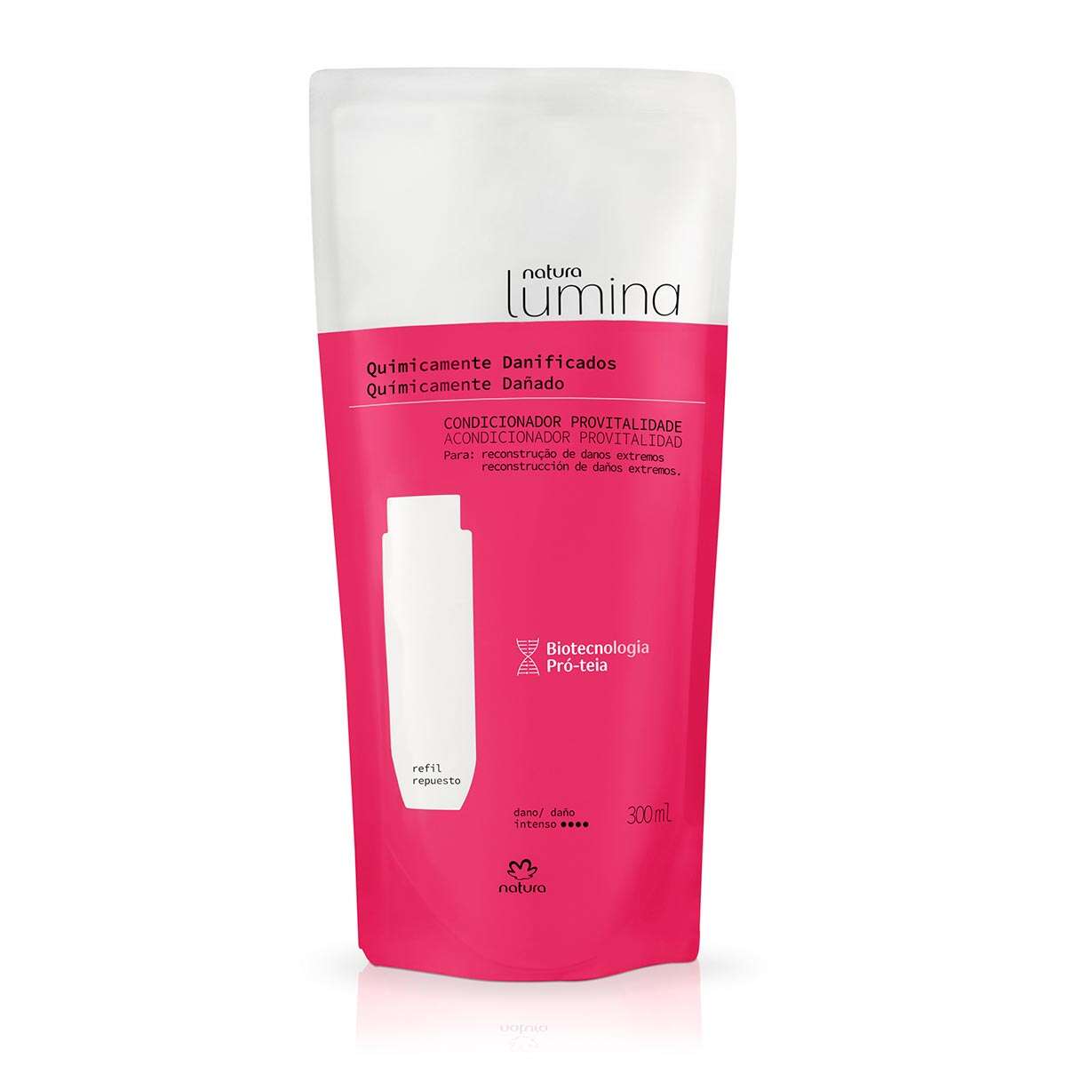 Refil Condicionador Provitalidade para Cabelos Quimicamente Danificados Lumina 4 Detalhe do produto Refil Condicionador Lumina