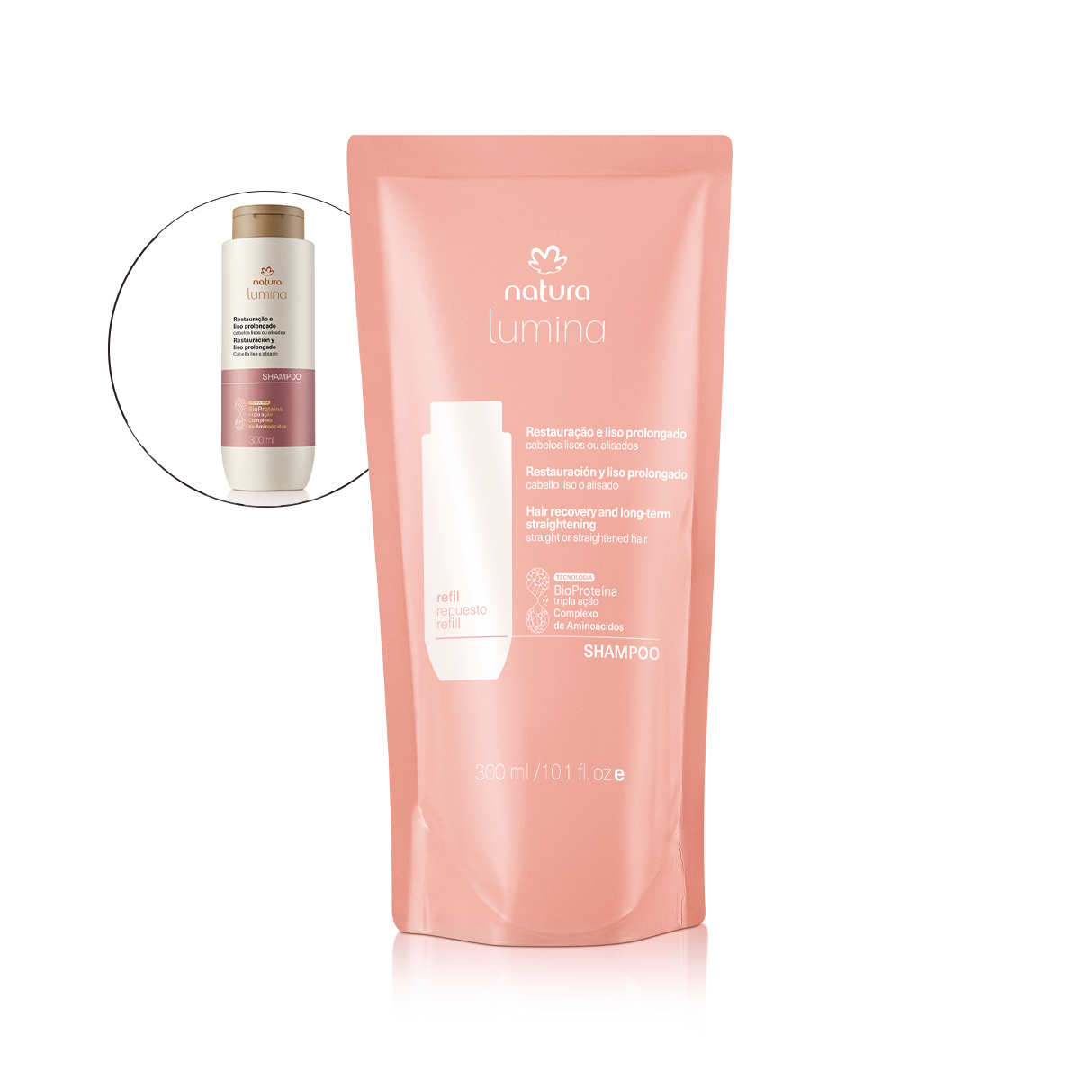 1766526926 167 Refil Shampoo Lumina Restaurador para Restauracao e Liso Prolongado