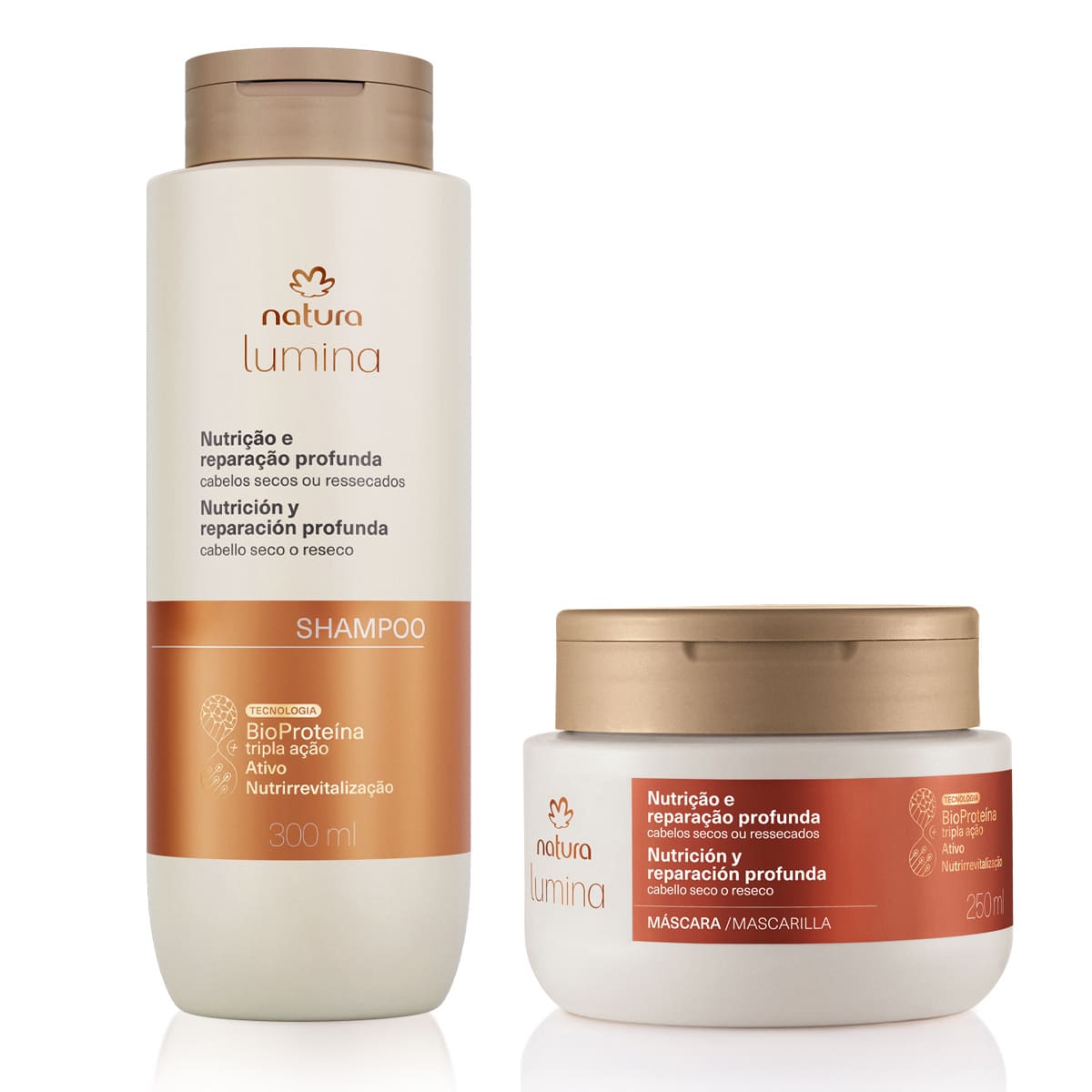 Kit Shampoo e Máscara Nutrição e Reparação 4 Shampoo e Máscara do Kit Lumina