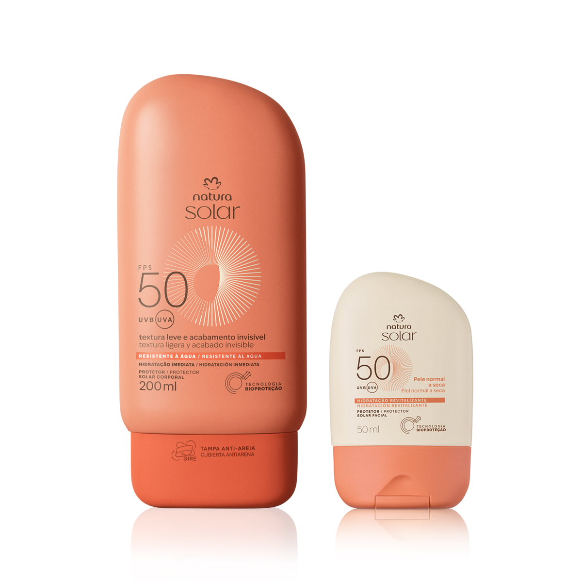 Kit Protetor Solar Facial Pele Normal a Seca e Protetor Solar Corporal FPS 50 Natura Solar 4 Protetor solar facial Natura Solar