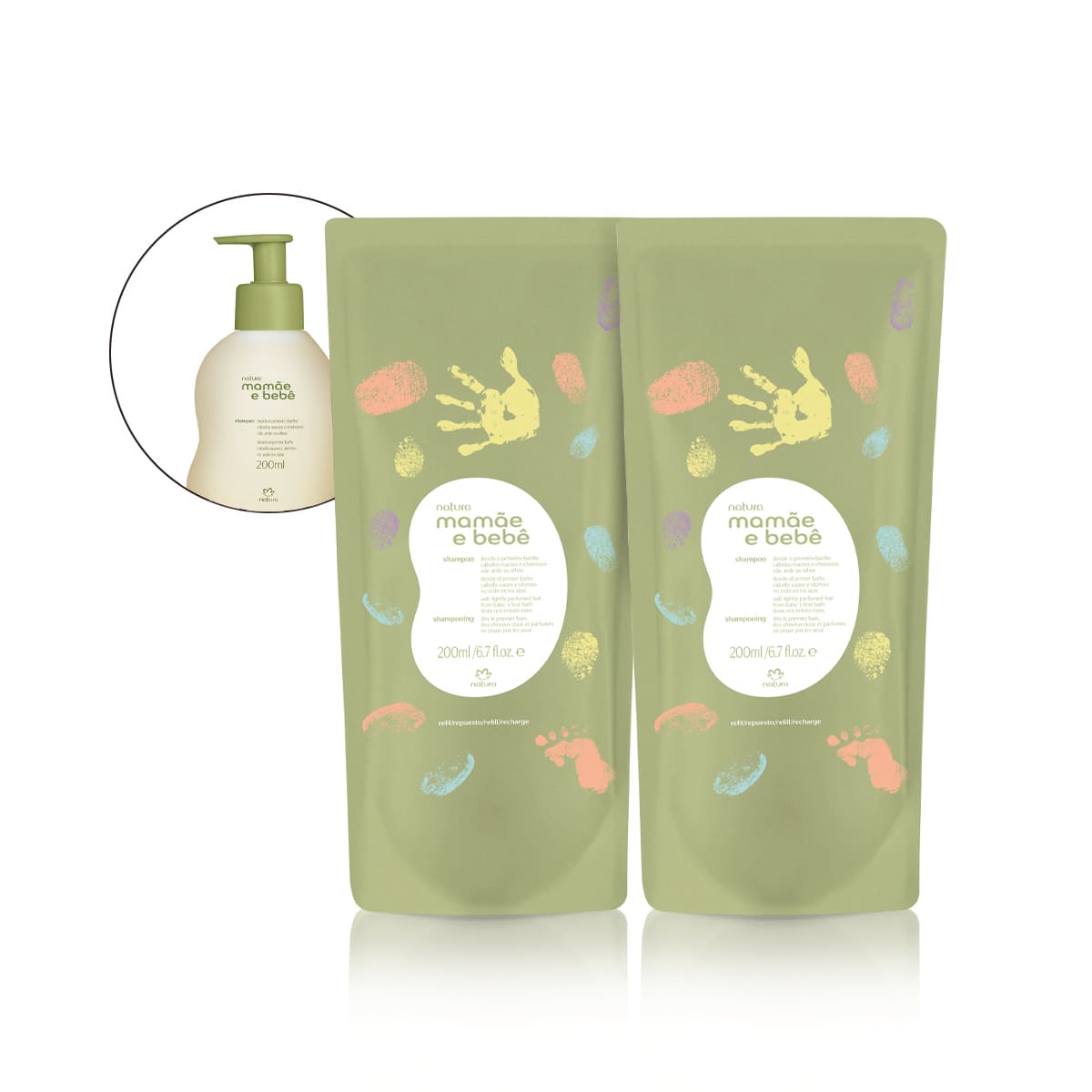 1766581880 513 Kit Refil Shampoo Mamae e Bebe 2 unidades