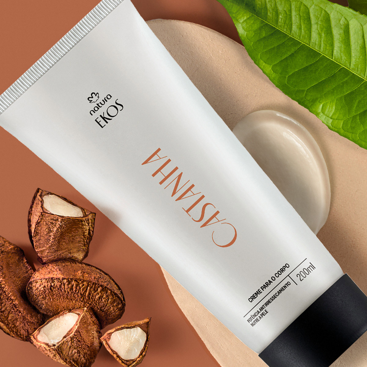 Detalhe do Creme Ekos Castanha