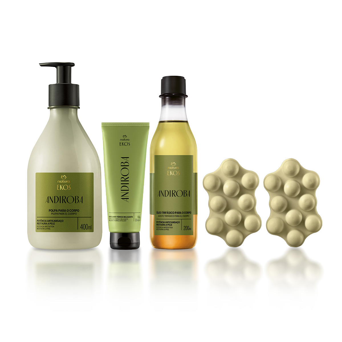 Kit Ekos Andiroba Completo 4 Detalhe do creme e óleo do Kit Ekos Andiroba
