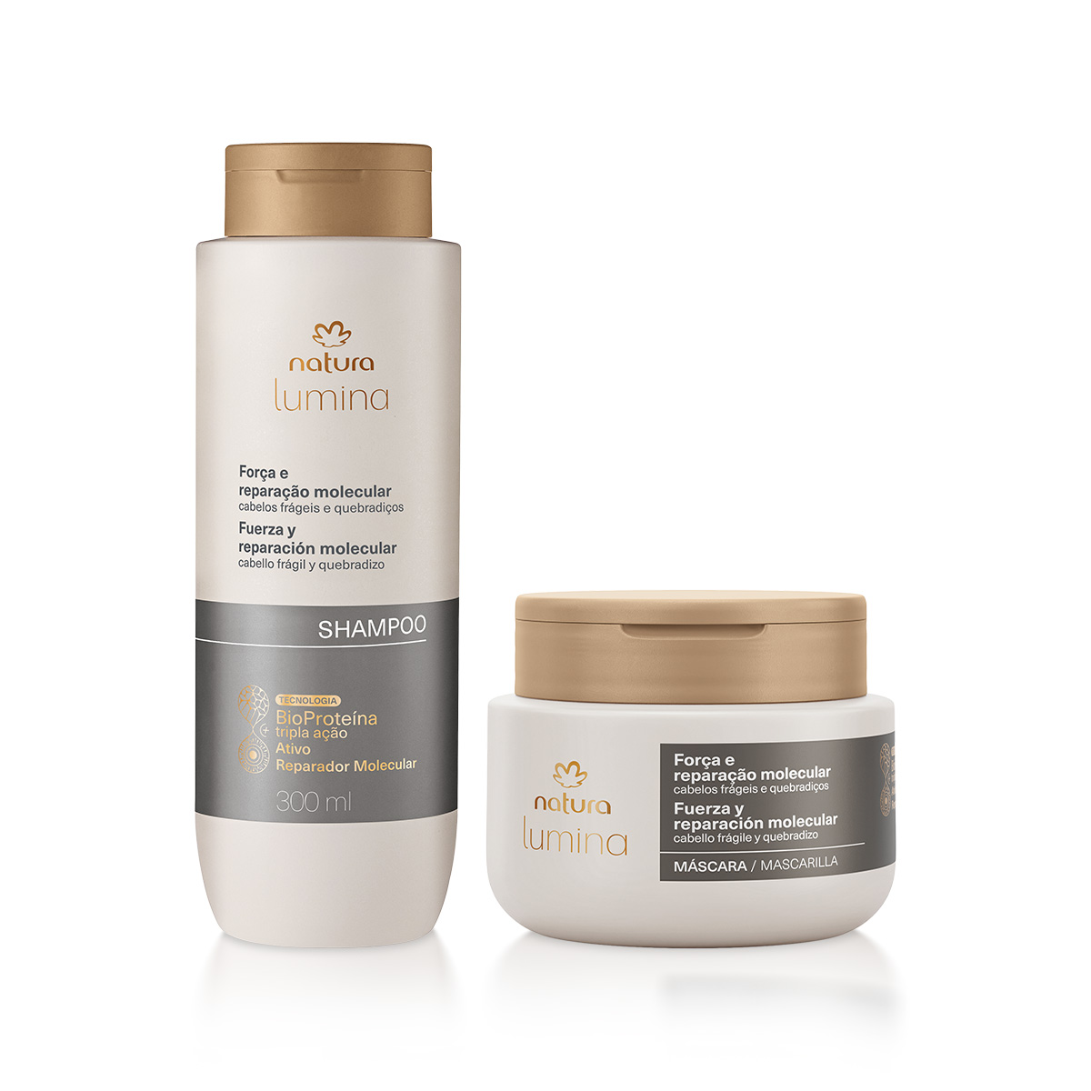 1766603362 170 Kit Lumina Forca e Reparacao Molecular Shampoo e Mascara