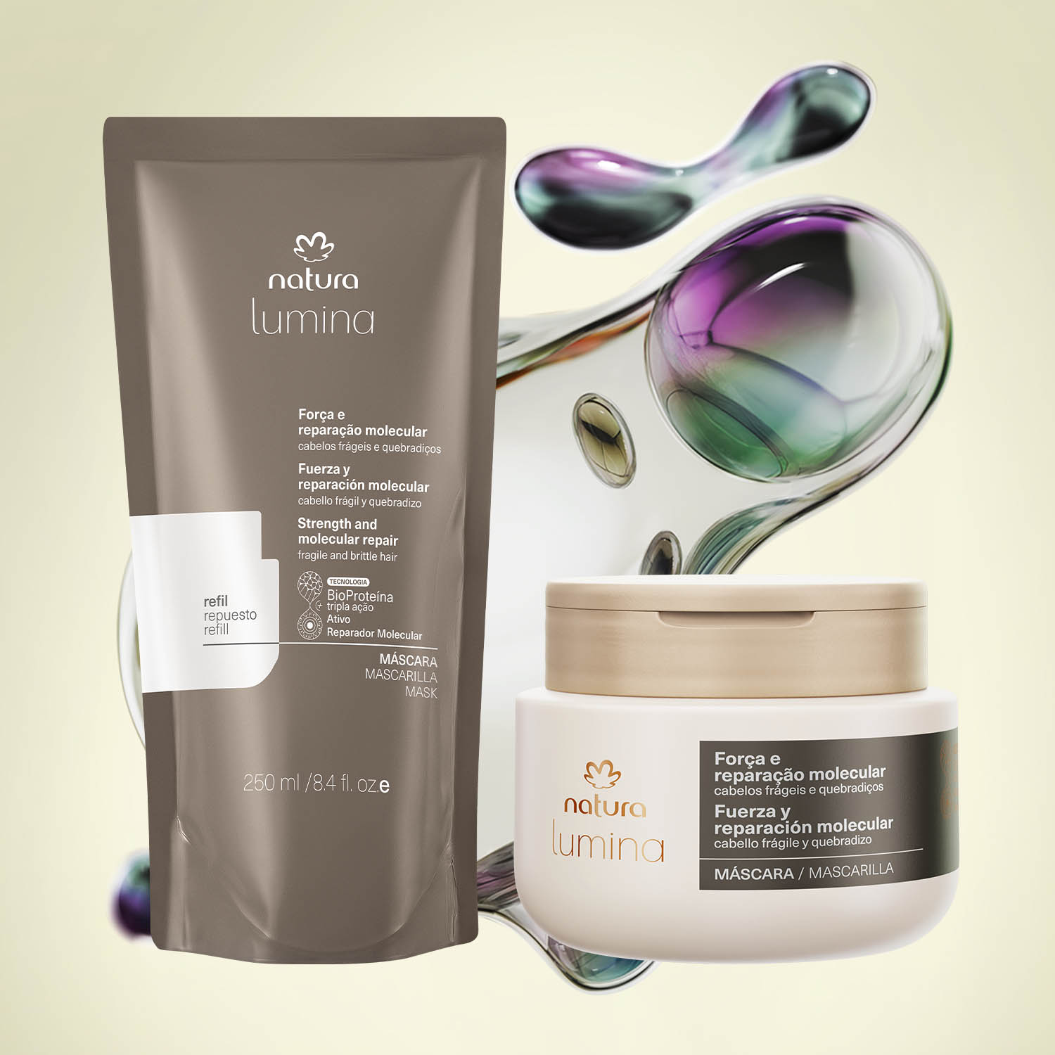 1766619515 847 Kit Mascara com Refil Lumina Forca e Reparacao Molecular
