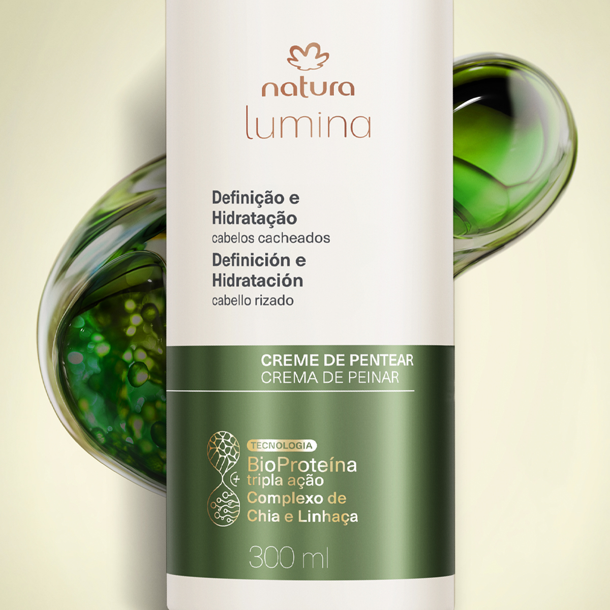 Embalagem do Creme de Pentear Lumina