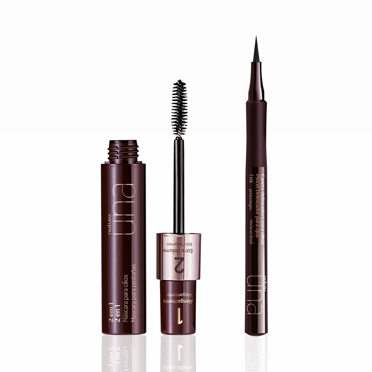 Kit Una Caneta Delineadora Preta e Máscara para Cílios 2 em 1 (2 produtos) 4 Close-up da caneta delineadora Una