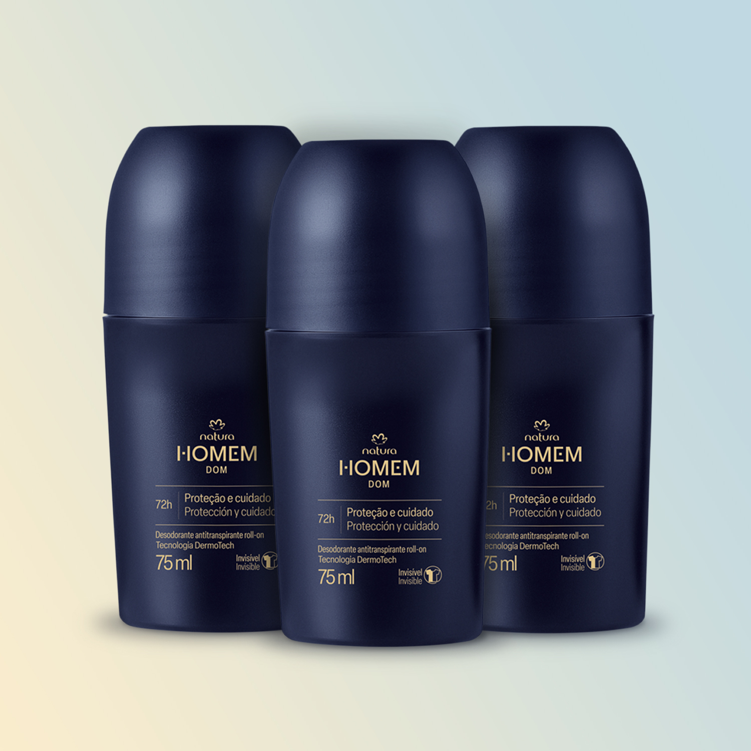 Roll-on Natura Homem Dom em uso