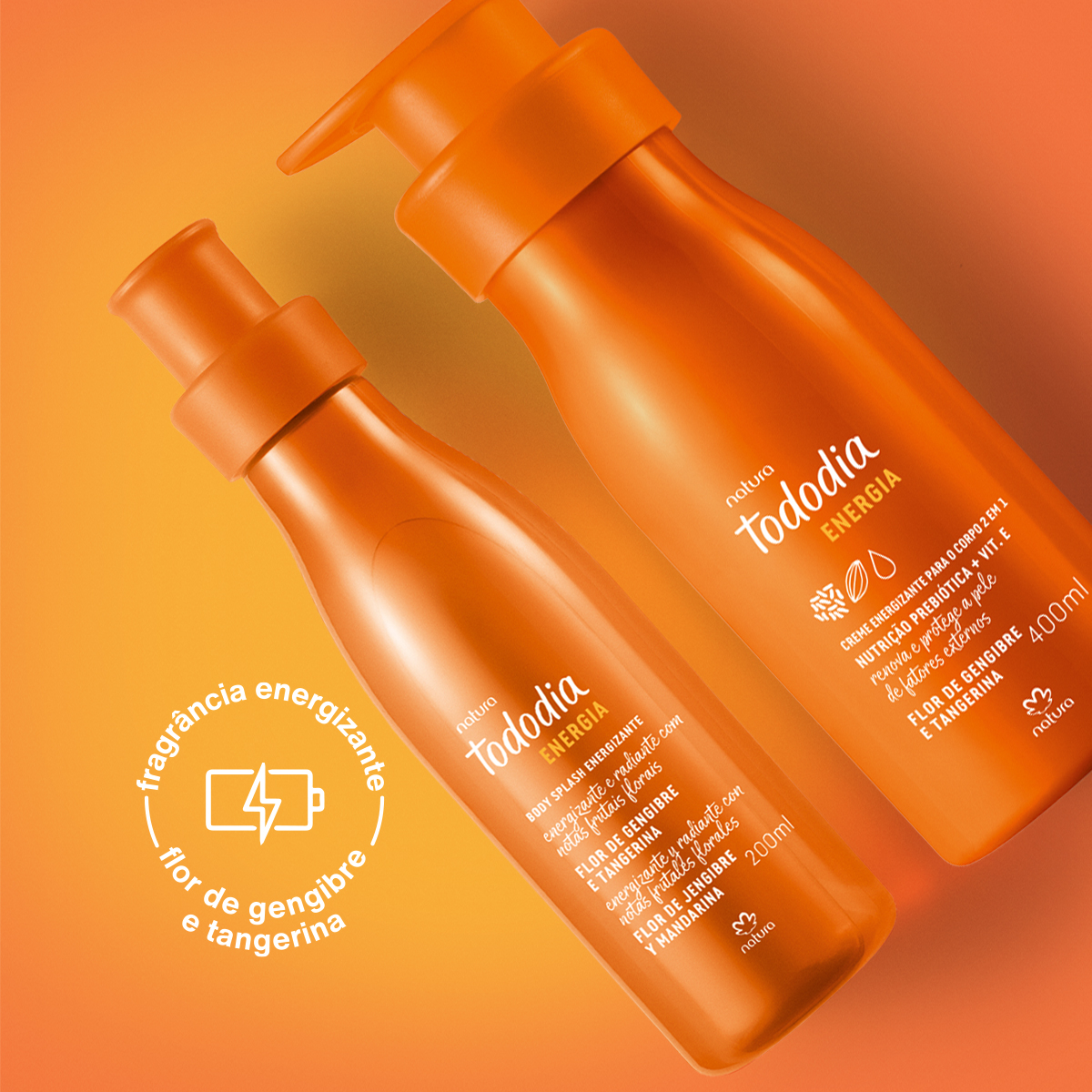 Ingredientes do creme e splash