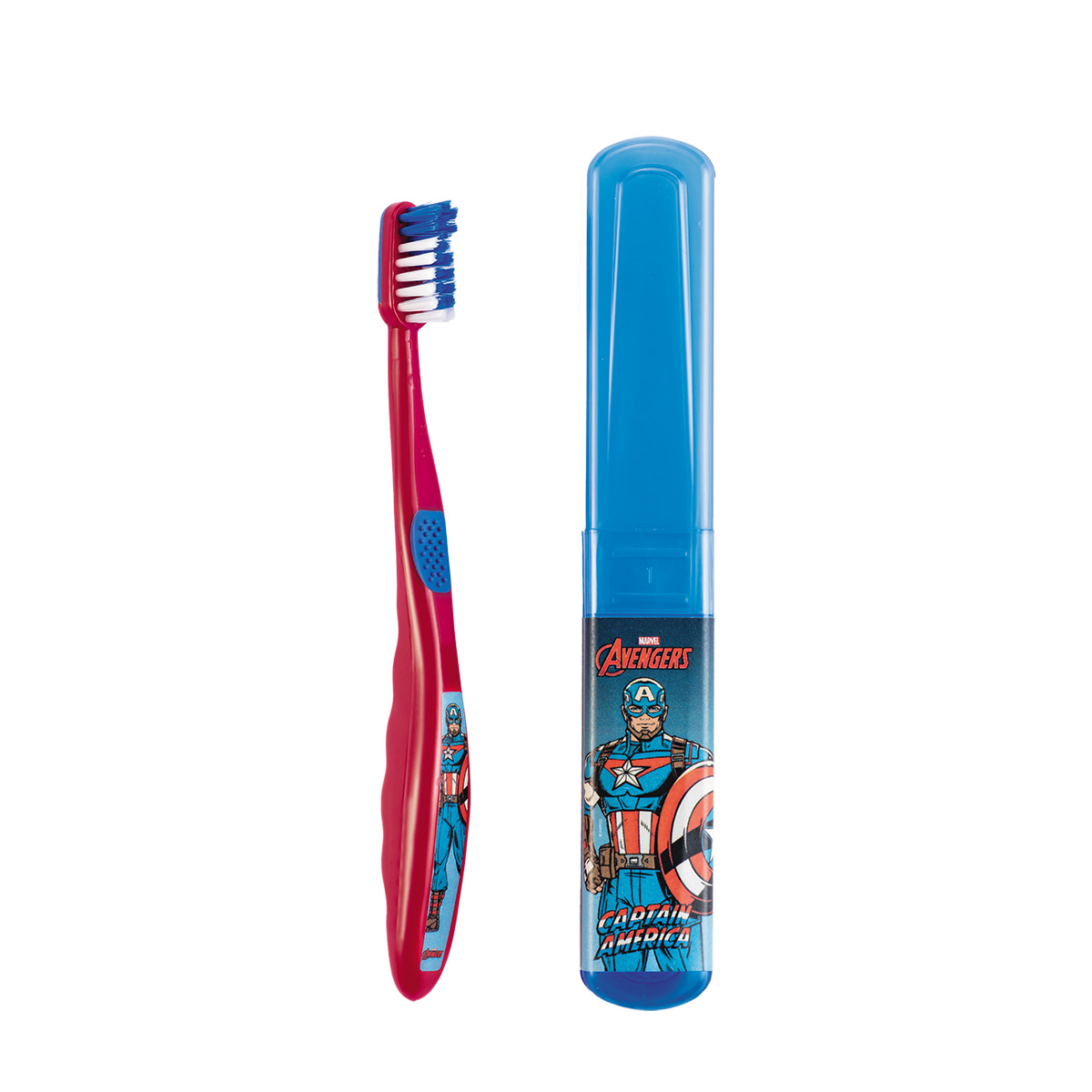 1766709364 930 Escova de Dentes com Estojo Capitao America