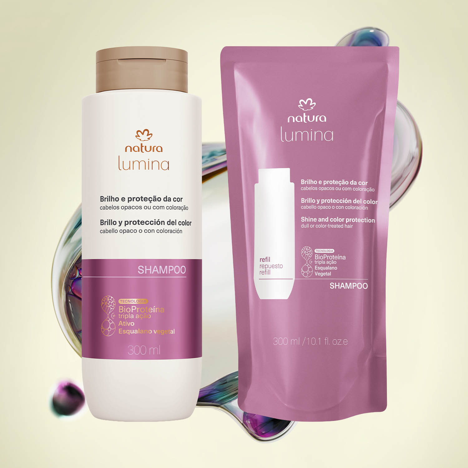 Shampoo Lumina em uso