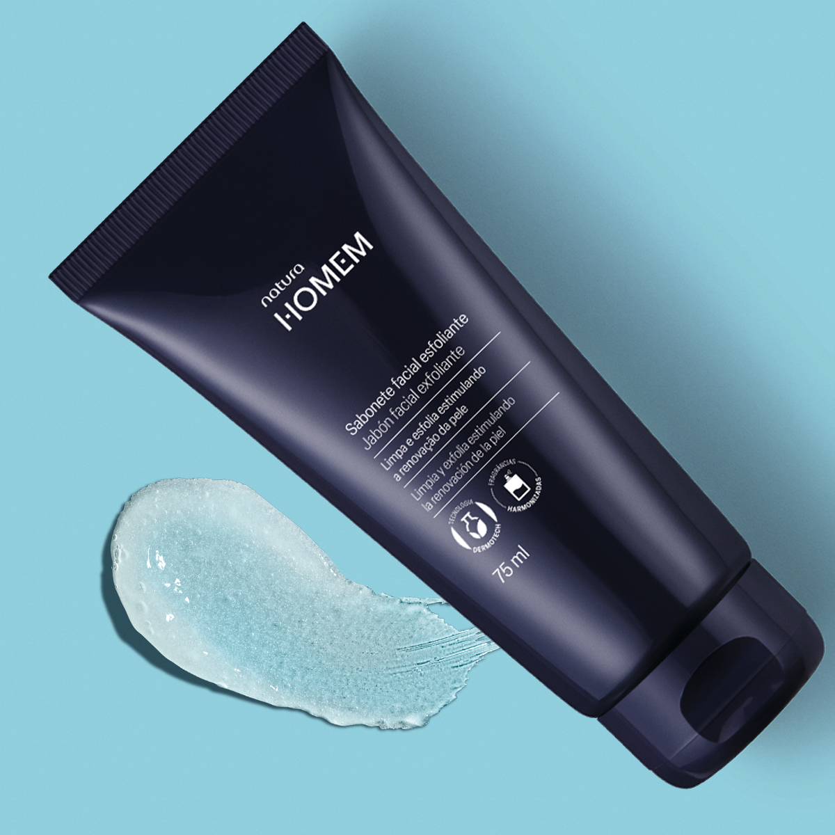 Detalhe da textura do Sabonete Facial Esfoliante Natura Homem