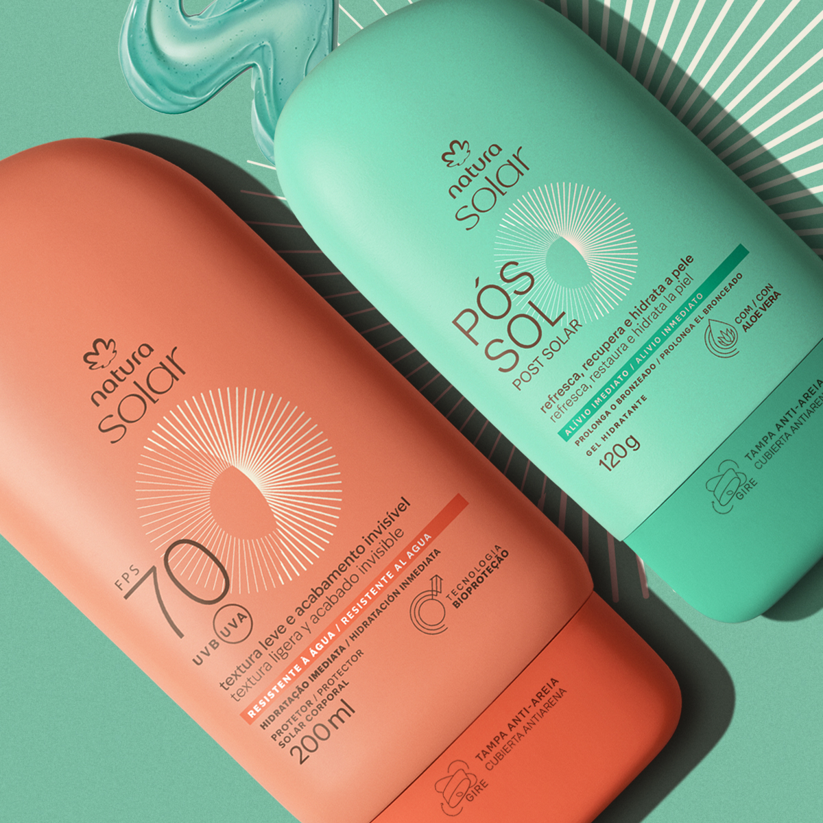 Kit Protetor Solar Corporal FPS 70 e Gel Hidratante Pós-sol Natura Solar 5 Gel pós-sol Natura em detalhe