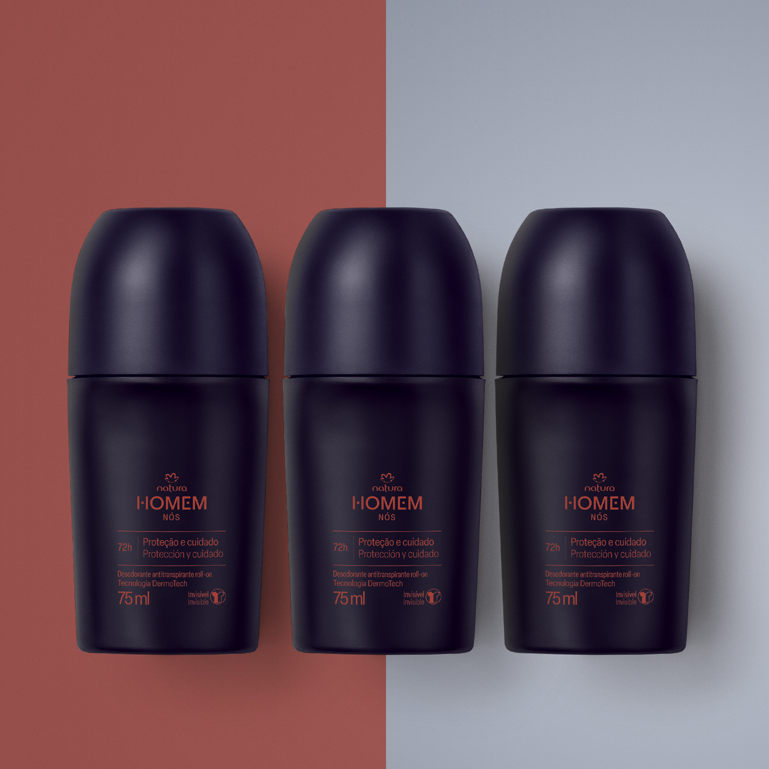 Aplicação do roll-on Natura Homem Nós