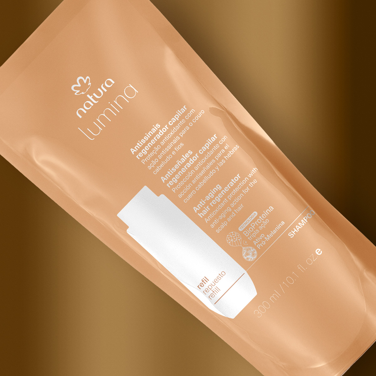 Shampoo Lumina em uso