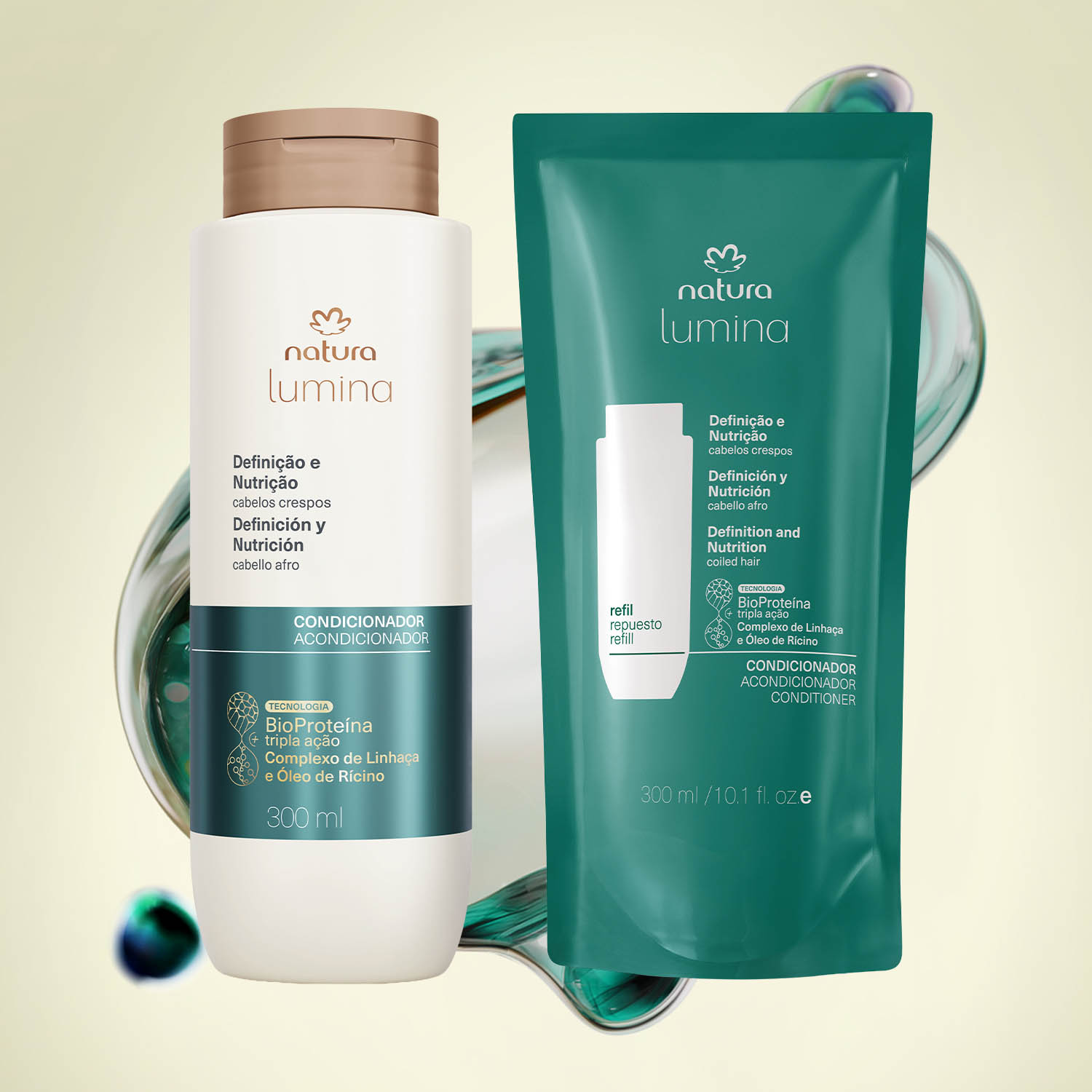 Kit Condicionador com Refil Lumina Definição e Nutrição para Cabelos Crespos 3 Visual mobile do Kit Lumina
