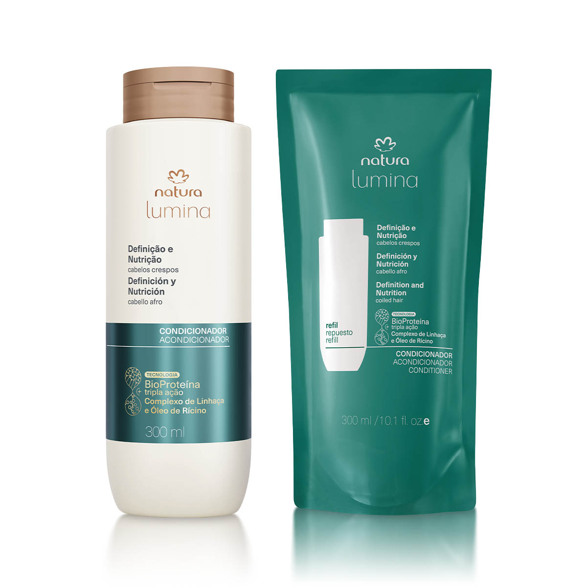Kit Condicionador com Refil Lumina Definição e Nutrição para Cabelos Crespos 4 Detalhe do produto Lumina 1