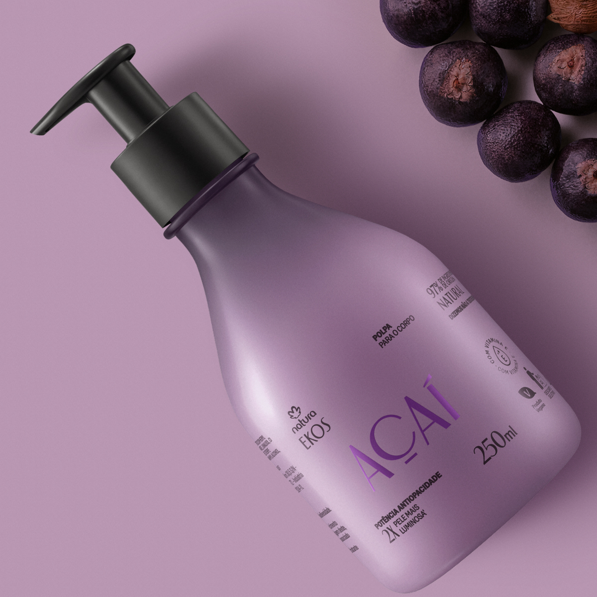 Desodorante Hidratante Ekos Açaí 5 Embalagem secundária do Desodorante Hidratante Ekos Açaí