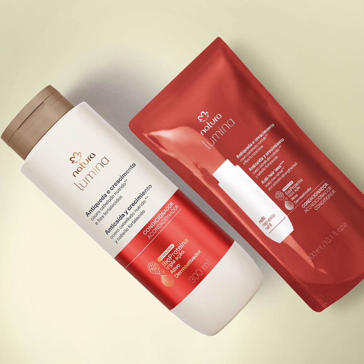 Kit Condicionador Fortificante Lumina Antiqueda e Crescimento com Refil (2 produtos) 5 Detalhe do produto Lumina 2