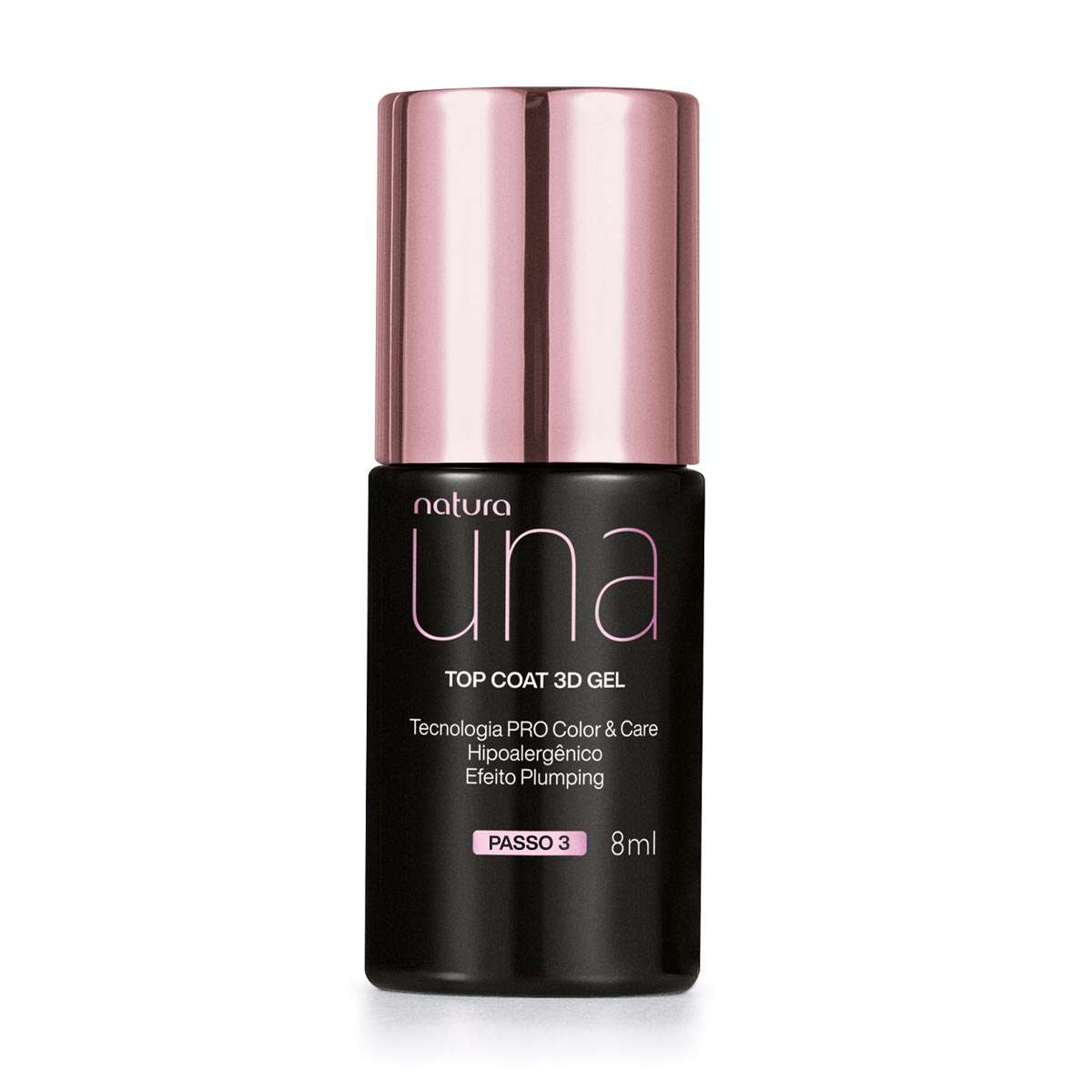 Top Coat 3D Gel Una 4 Close-up do frasco Top Coat 3D Gel Una