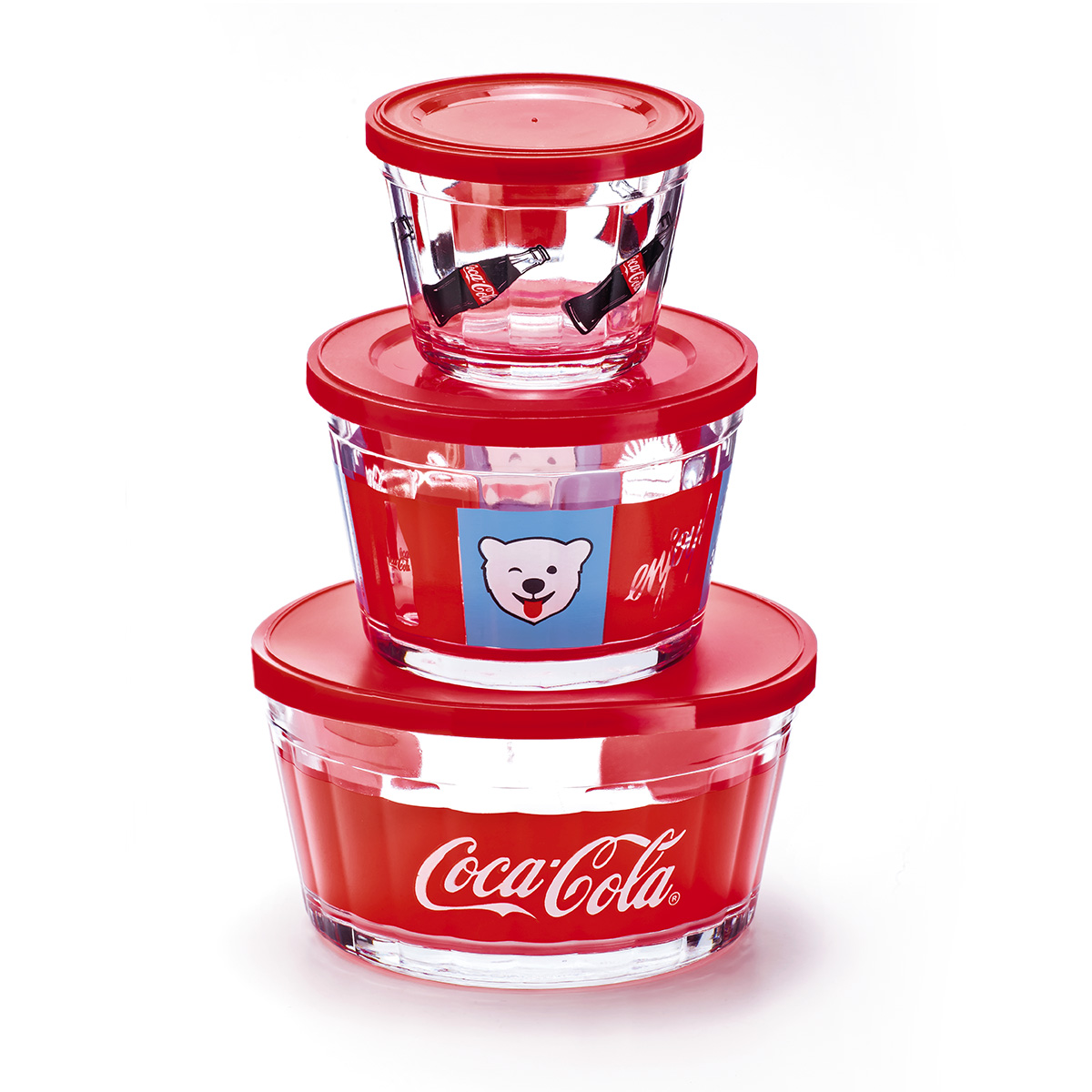 Produto Kit 3 Potes de Vidro Coca-Cola