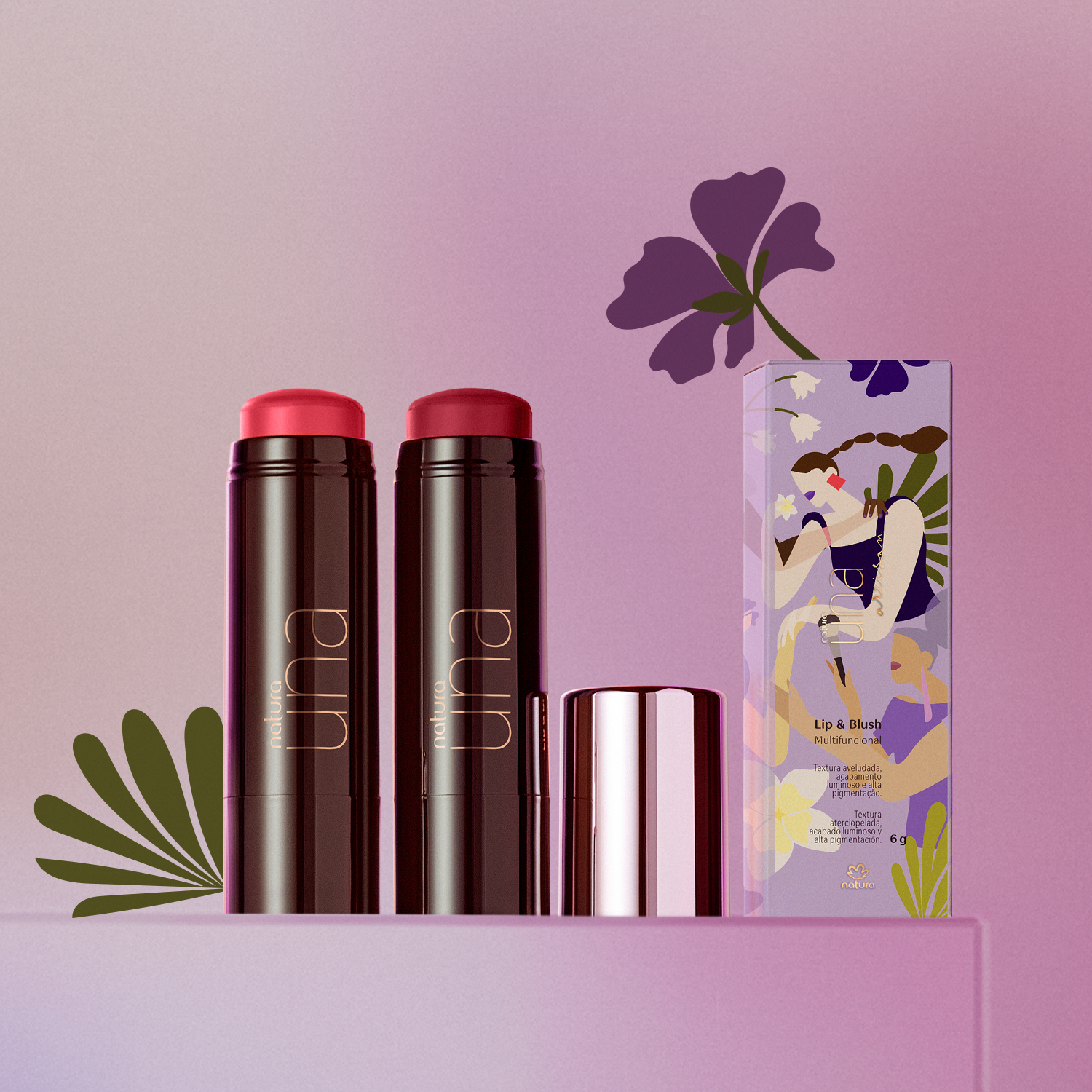 Lip e Blush Stick Una 3 Lip e Blush Stick Una mobile view