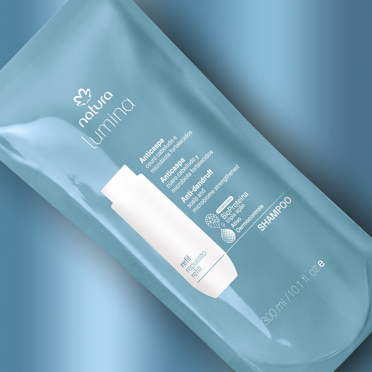 Ingredientes e embalagem do refil Lumina