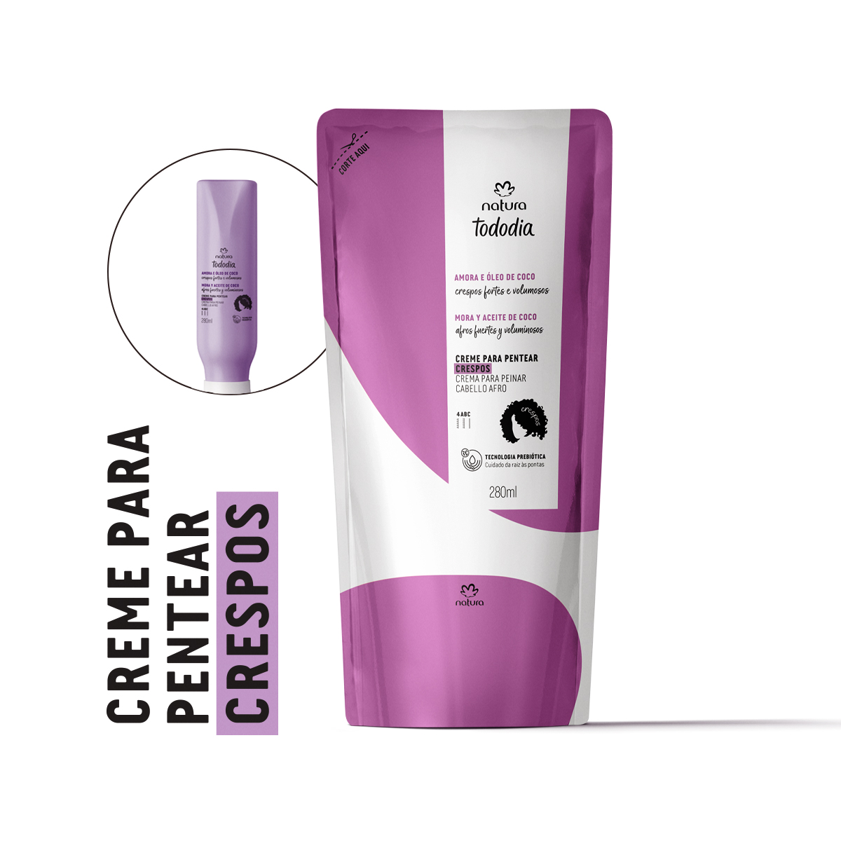 Detalhe do refil Creme para Pentear Crespos