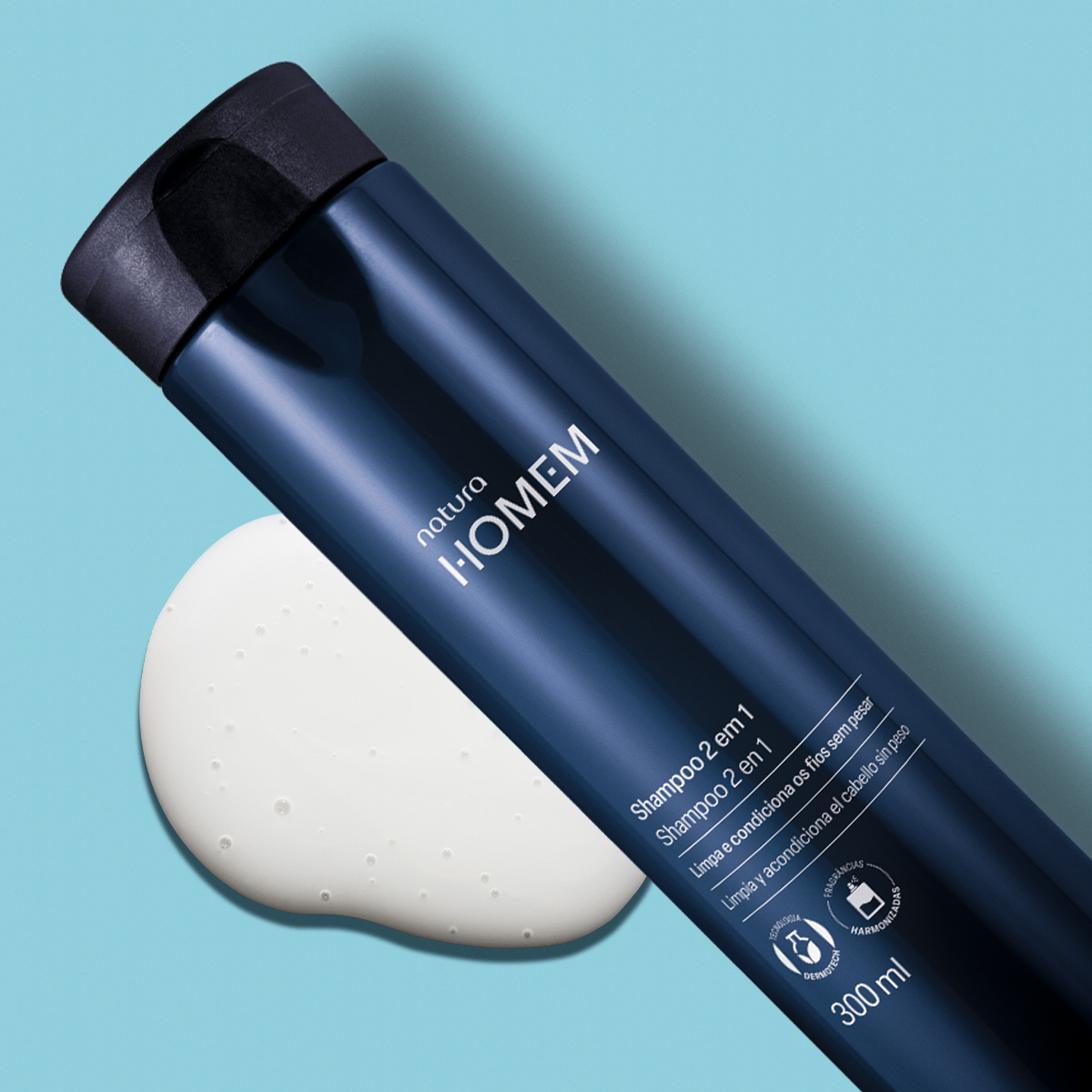 Shampoo Natura Homem em uso