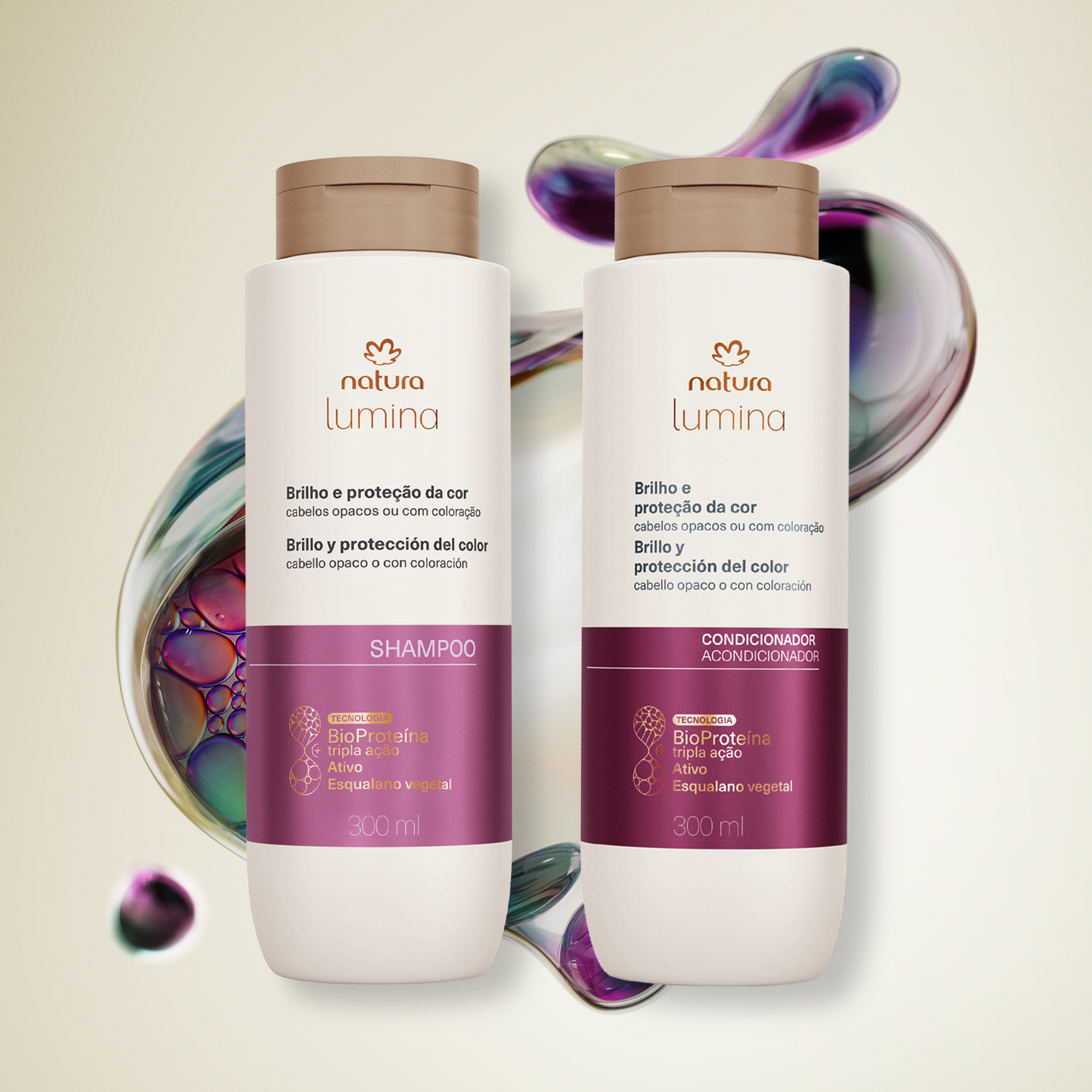 1767042534 751 Kit Shampoo e Condicionador Brilho e Protecao da Cor Lumina