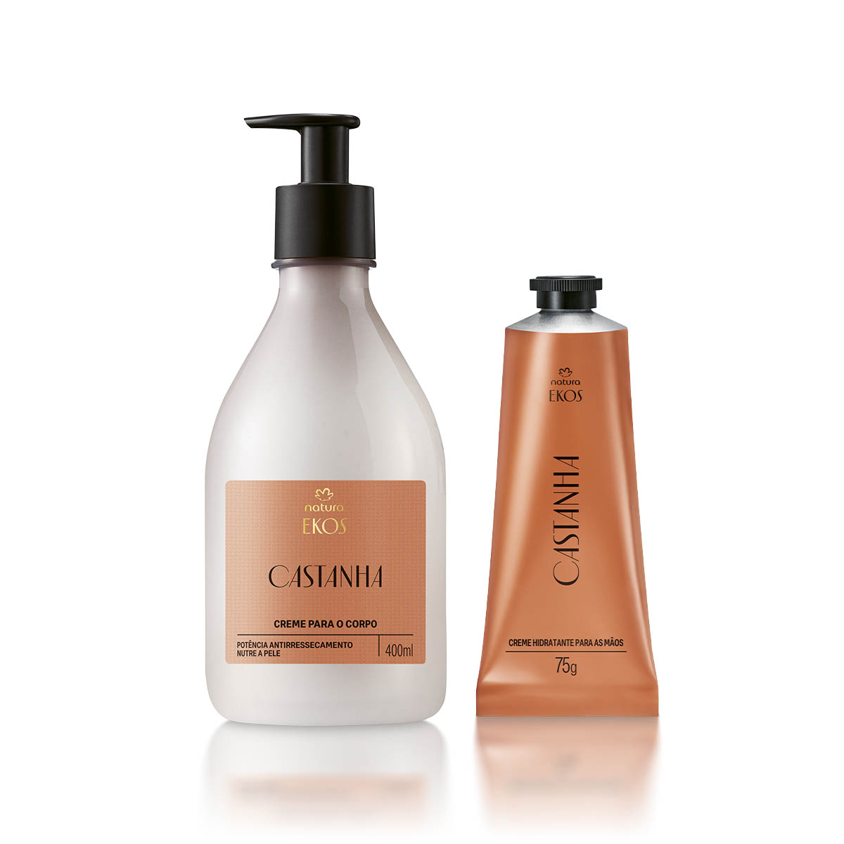 Kit Ekos Castanha Creme para o Corpo e Mãos 4 Detalhe do creme corporal Ekos Castanha