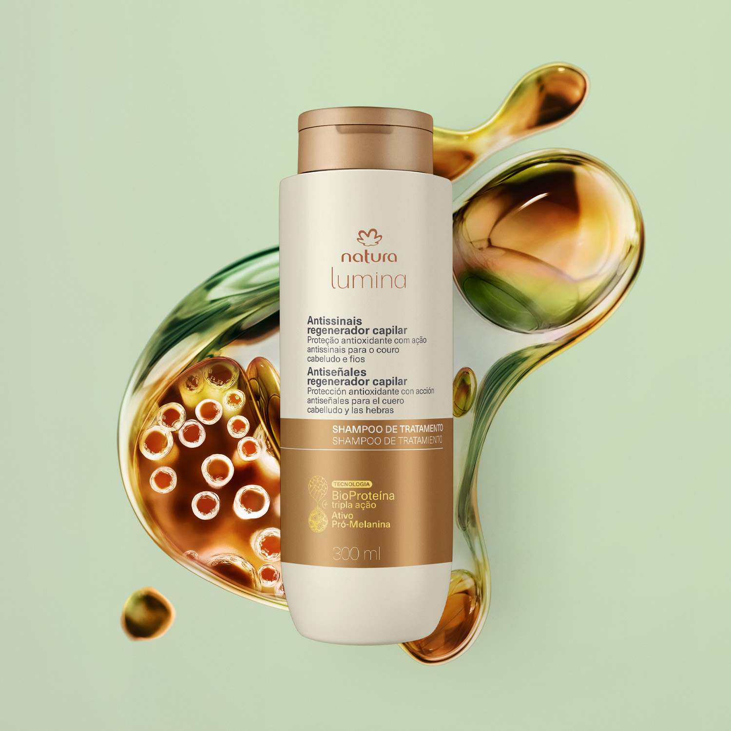 Shampoo de Tratamento Antissinais Regenerador Capilar Lumina 3 Visual mobile do Shampoo Lumina