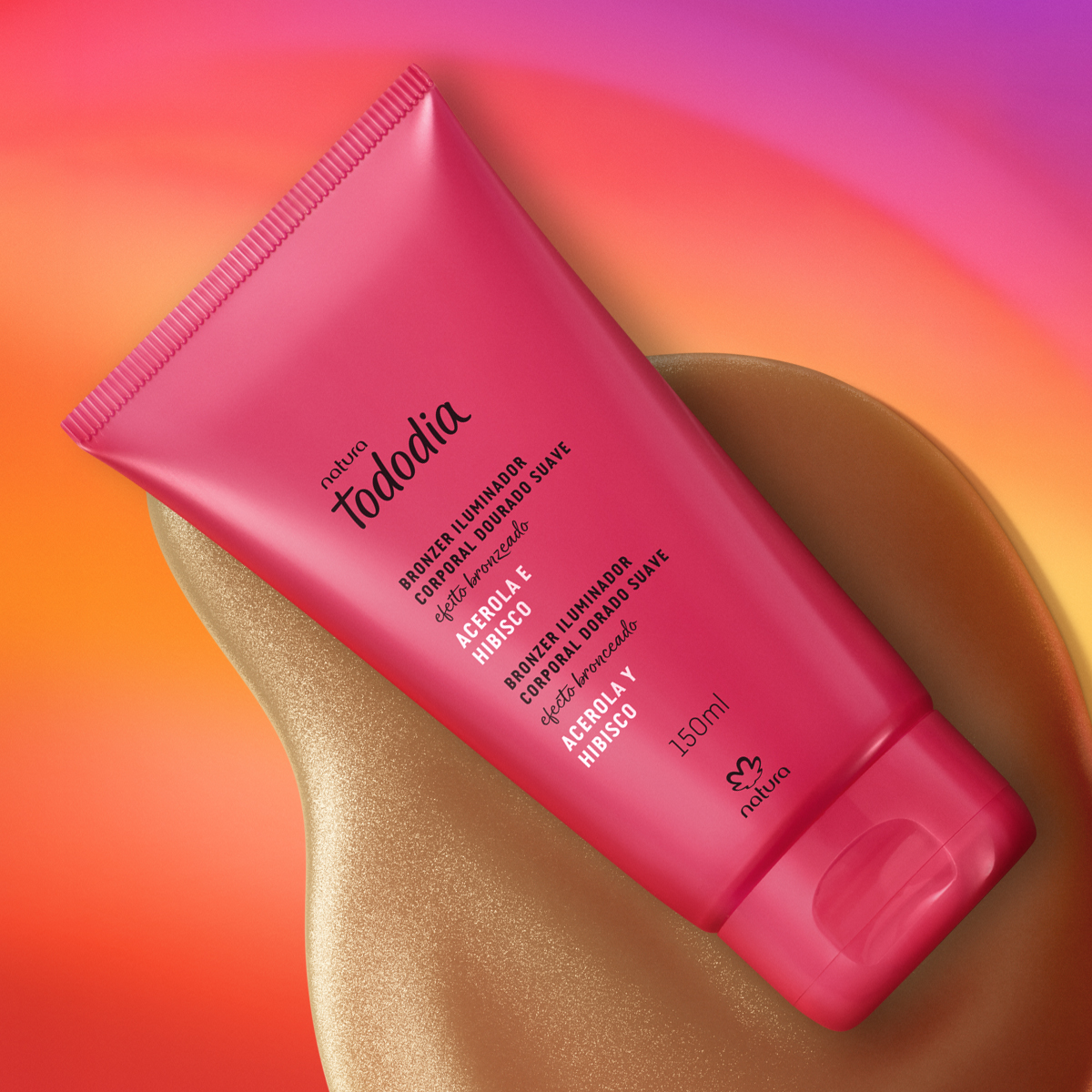 Outro ângulo do Bronzer Dourado Suave Tododia