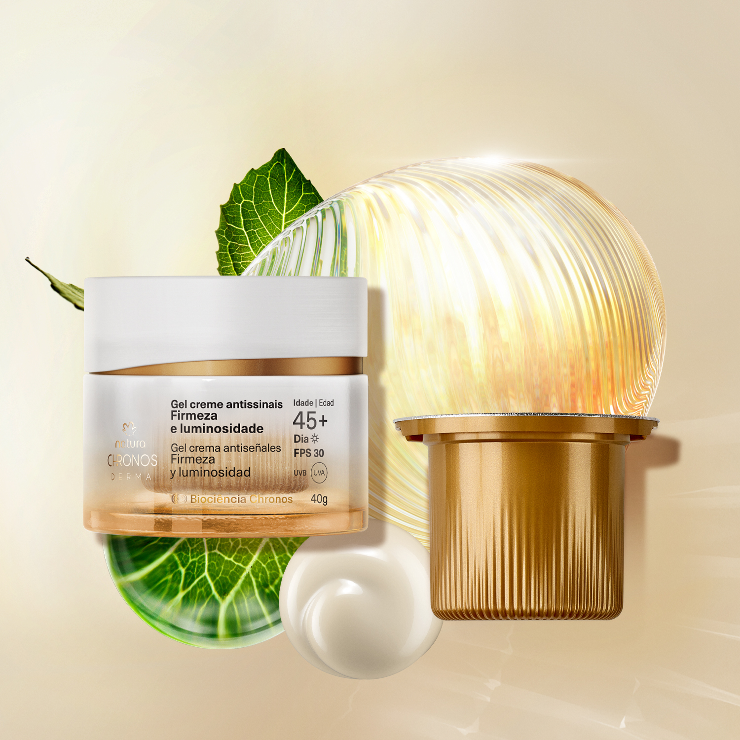 1767196764 249 Kit Gel Creme Antissinais 45 Dia Chronos Derma com Refil